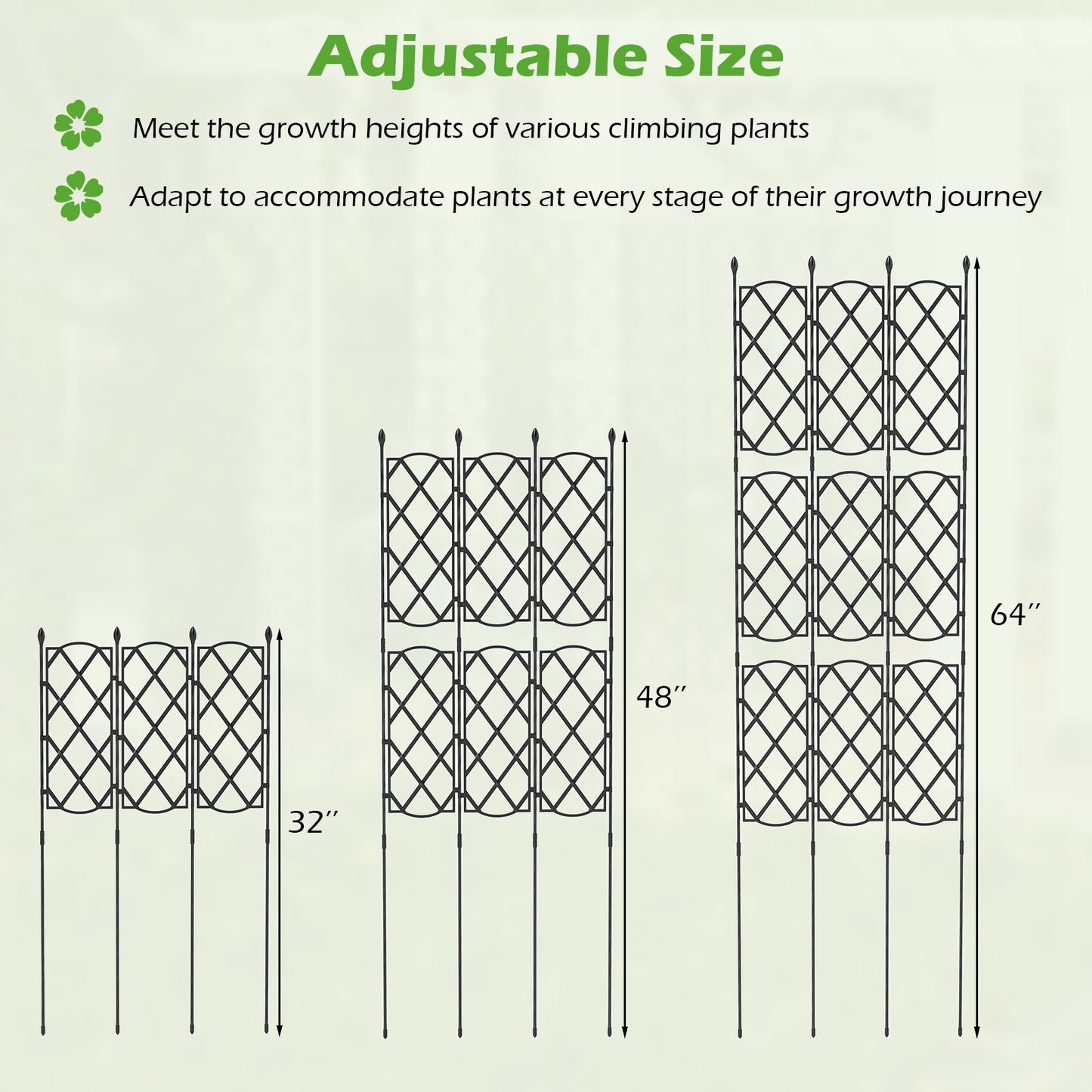 3-Pack Outdoor Plant Support Frame for Raised Garden Bed Kids Crystal