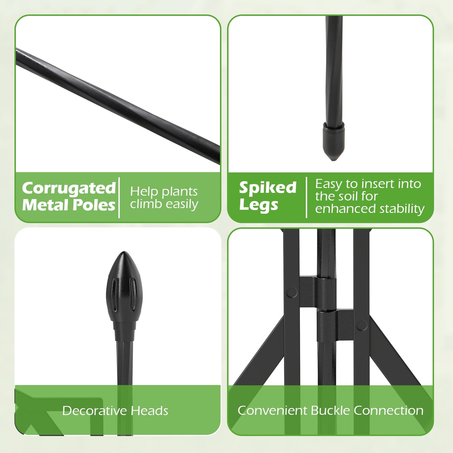 3-Pack Outdoor Plant Support Frame for Raised Garden Bed Kids Crystal