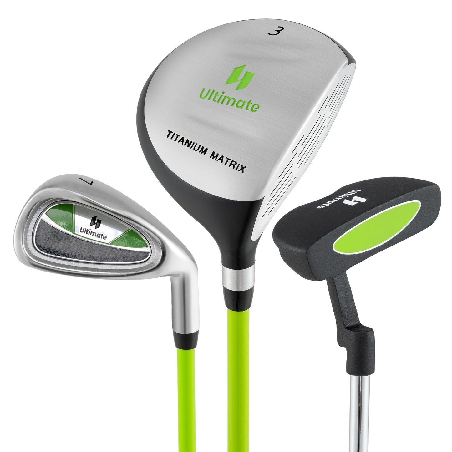 Junior Mallet Putter Individual Gold Club for 8-10 years old Kids-Green Kids Crystal