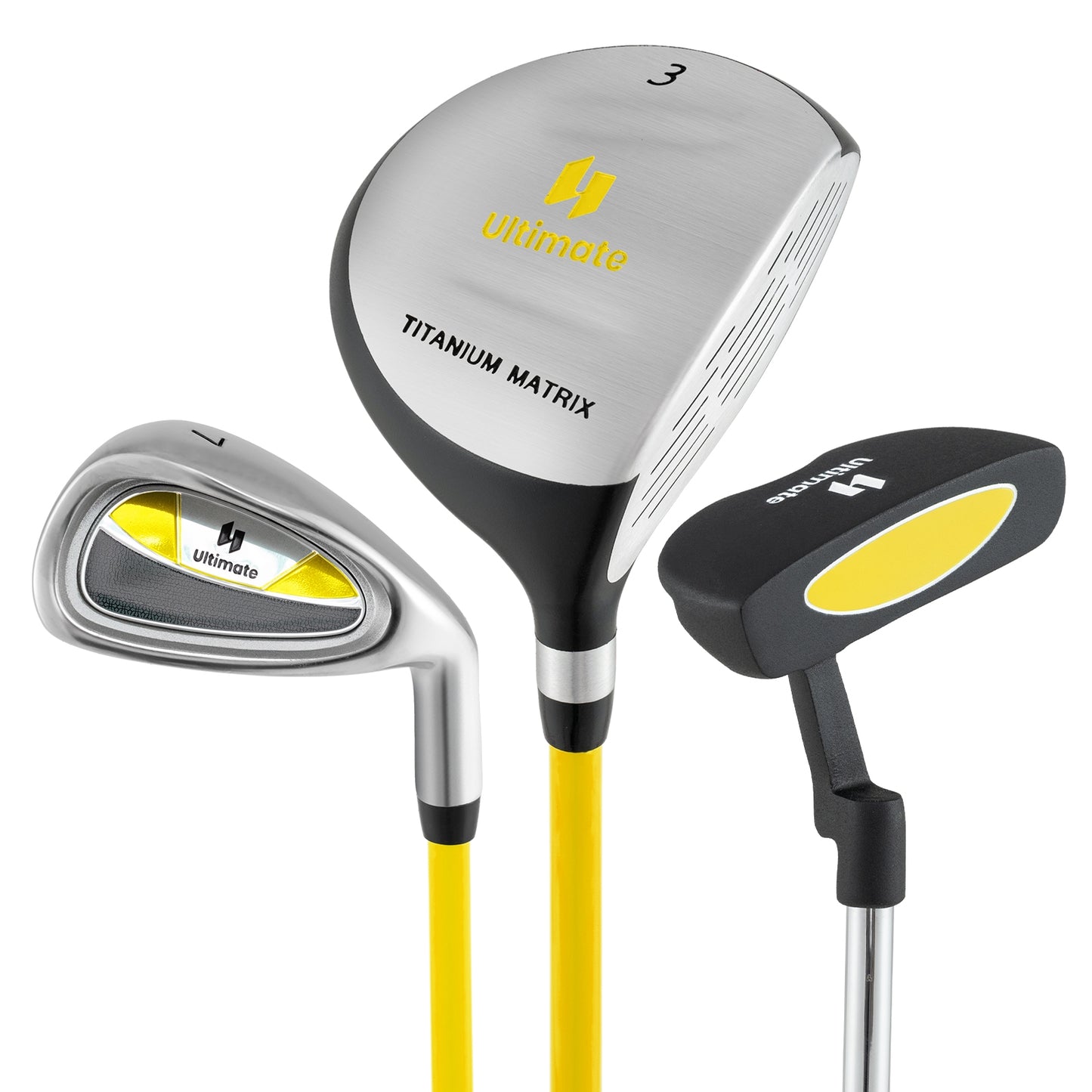 Junior Mallet Putter Individual Gold Club for 8-10 years old Kids-Yellow Kids Crystal