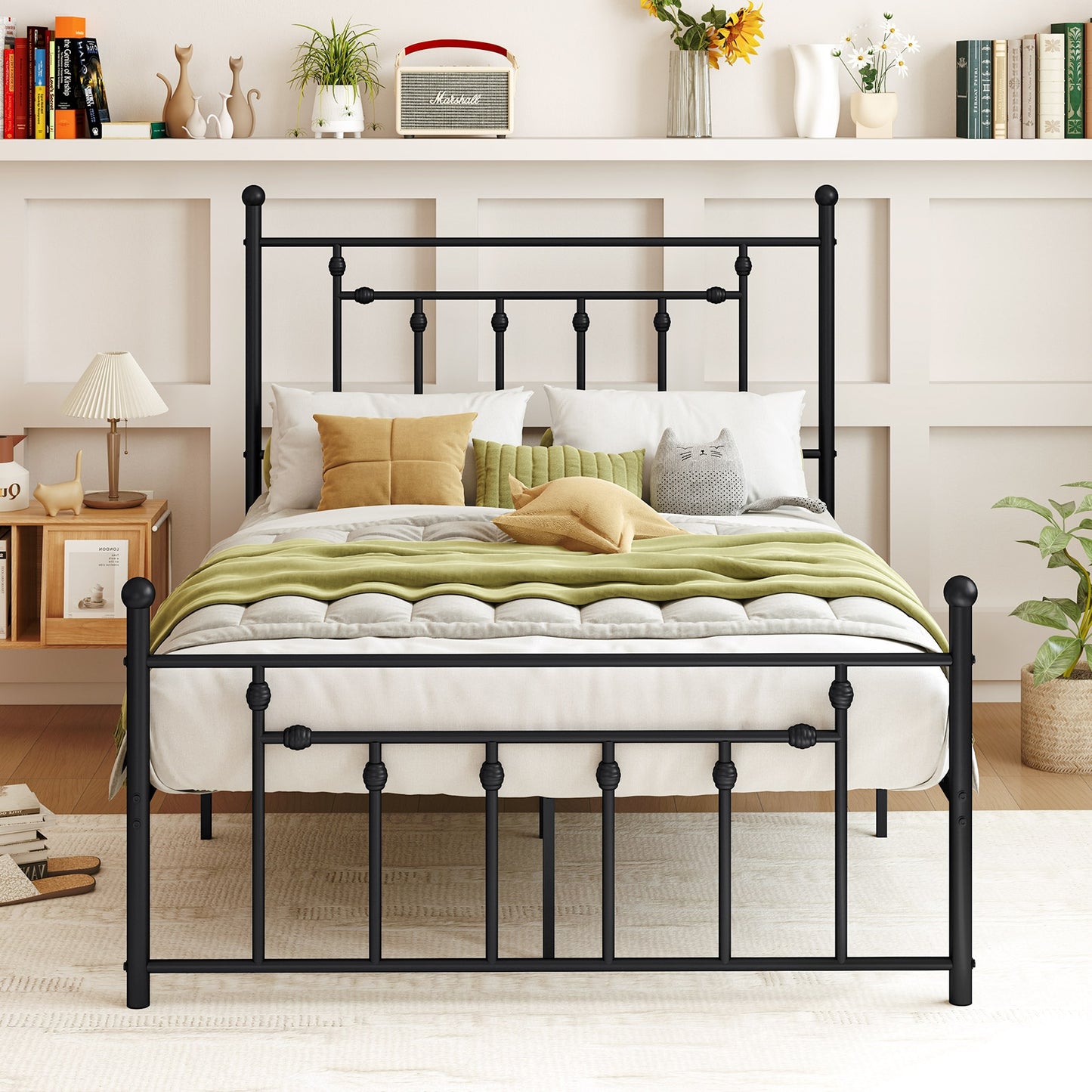 Full/Queen/Twin Size Heavy-duty Metal Bed Frame with Headboard-Queen Size Kids Crystal