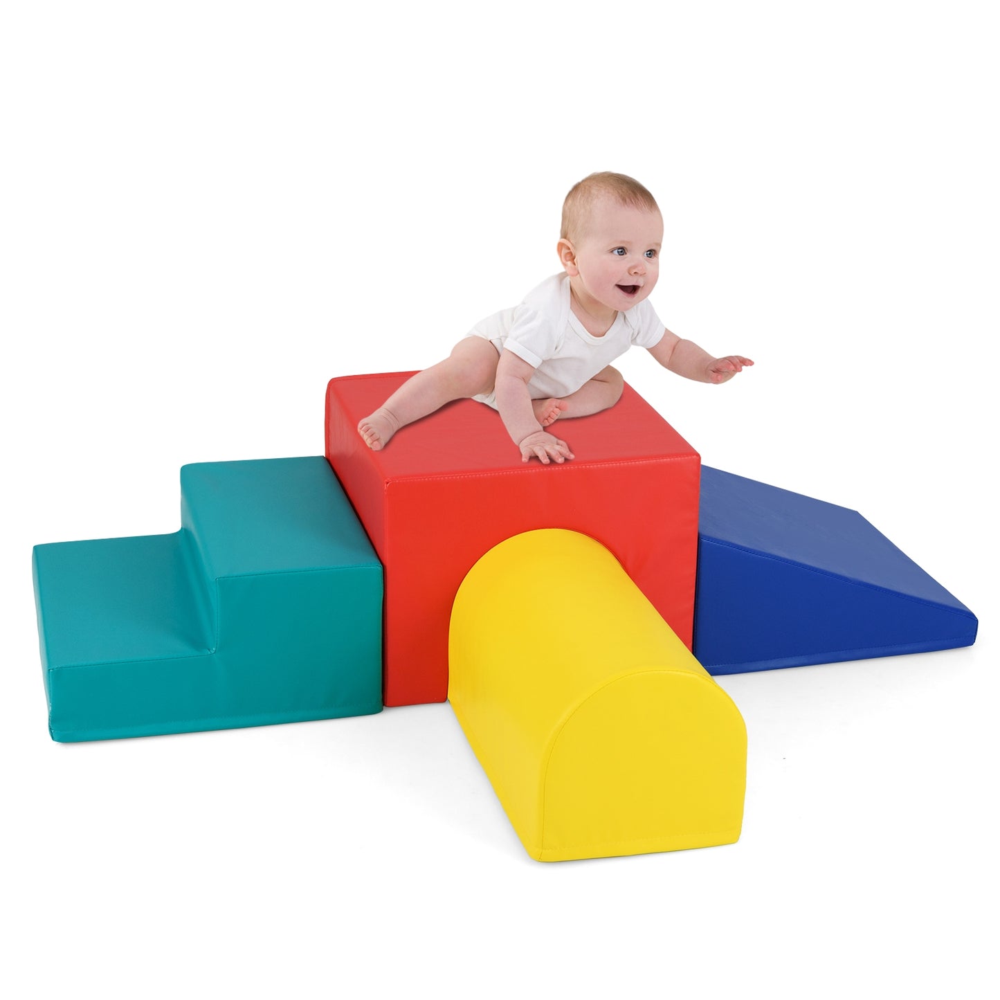 Climb and Crawl Foam Block Play Set for Infant Baby-Red Kids Crystal