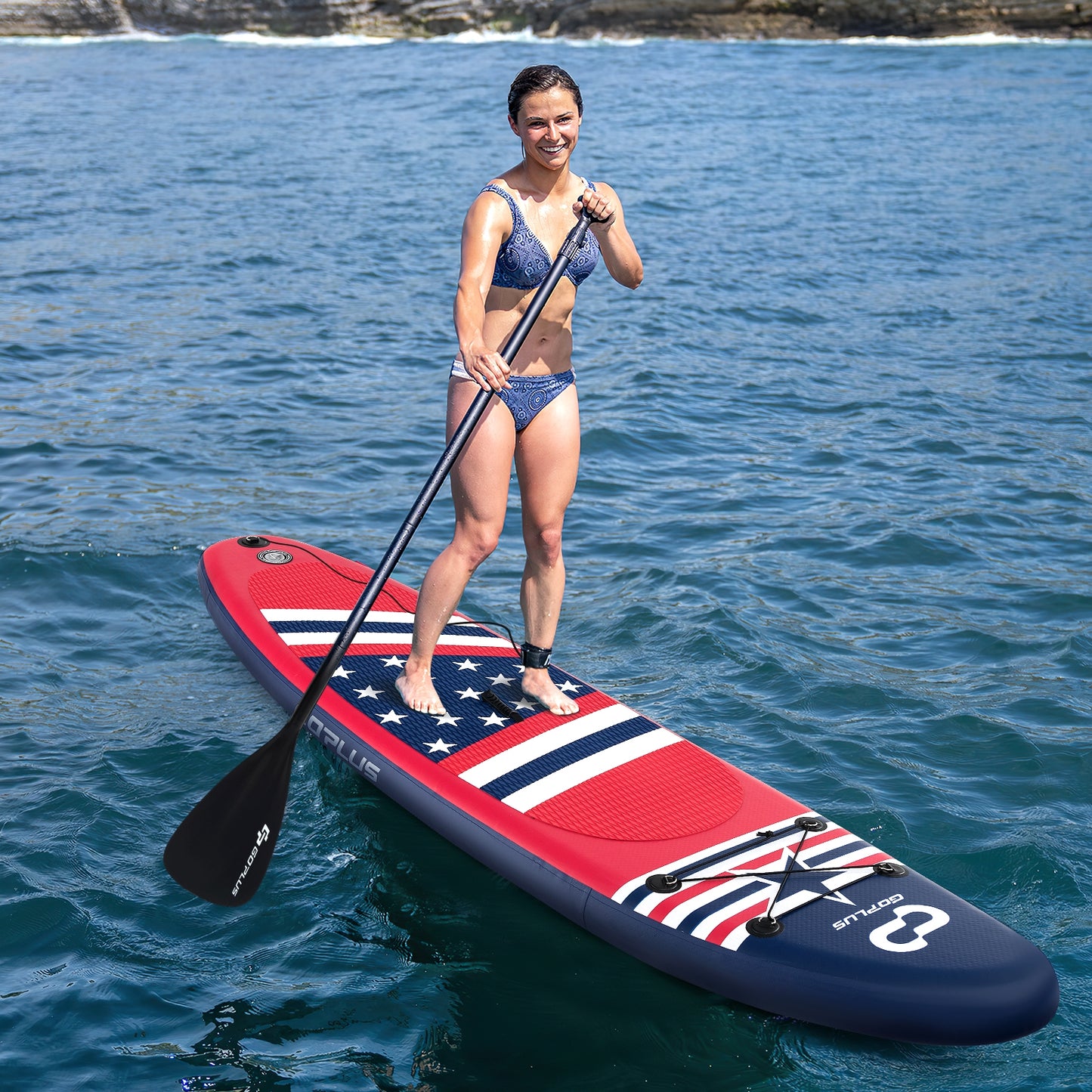 Inflatable Paddle Board with Removable Fin and Backpack-B Kids Crystal
