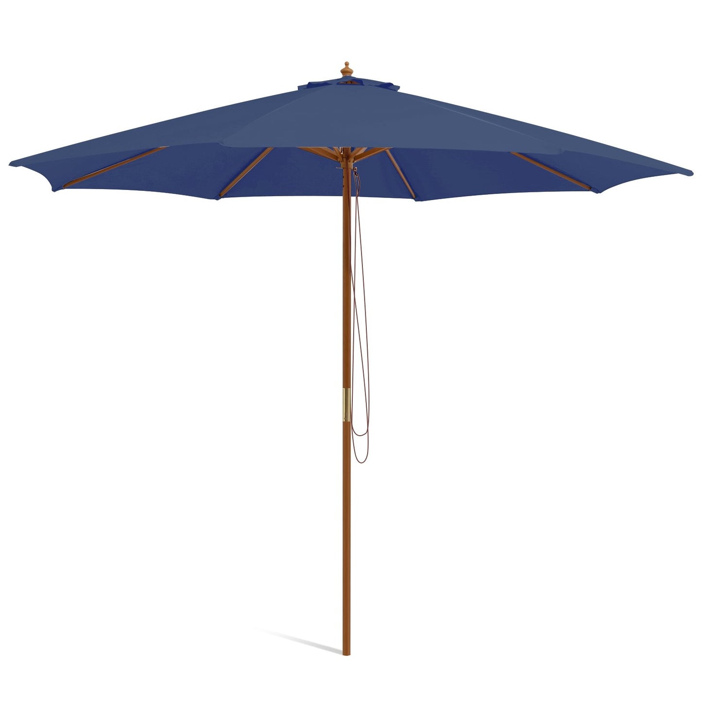 10 Feet Patio Umbrella with 8 Wooden Ribs and 3 Adjustable Heights-Navy Kids Crystal