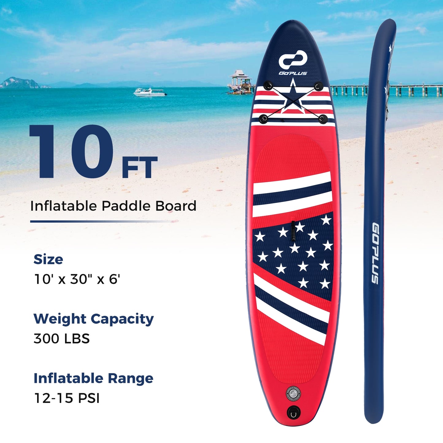 Inflatable Paddle Board with Removable Fin and Backpack-B Kids Crystal
