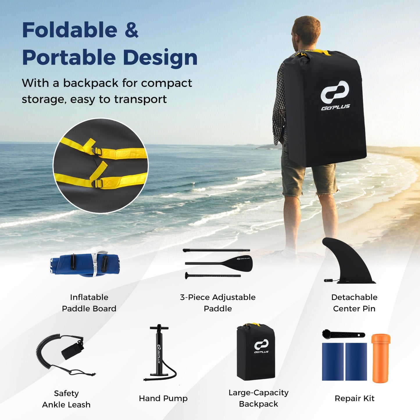Inflatable Paddle Board with Removable Fin and Backpack-B Kids Crystal