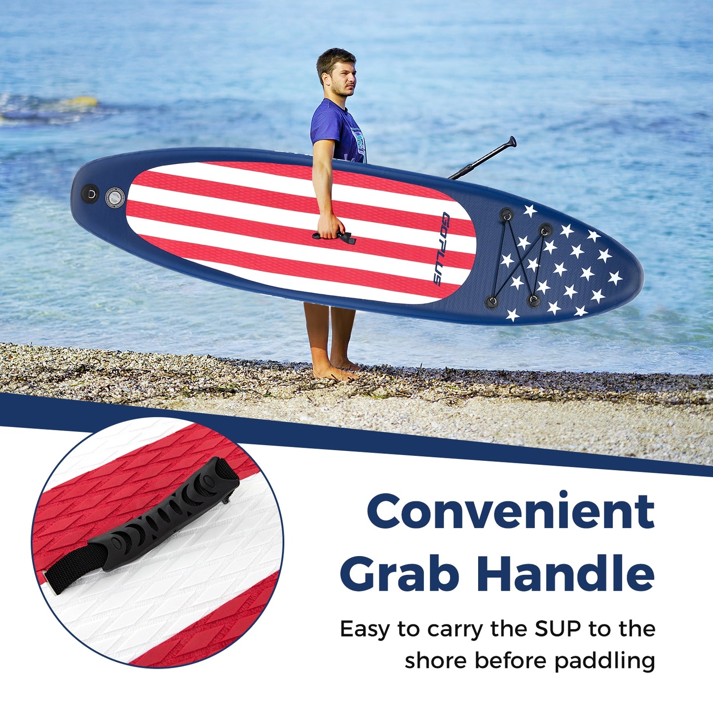 Inflatable Paddle Board with Removable Fin and Backpack-A Kids Crystal