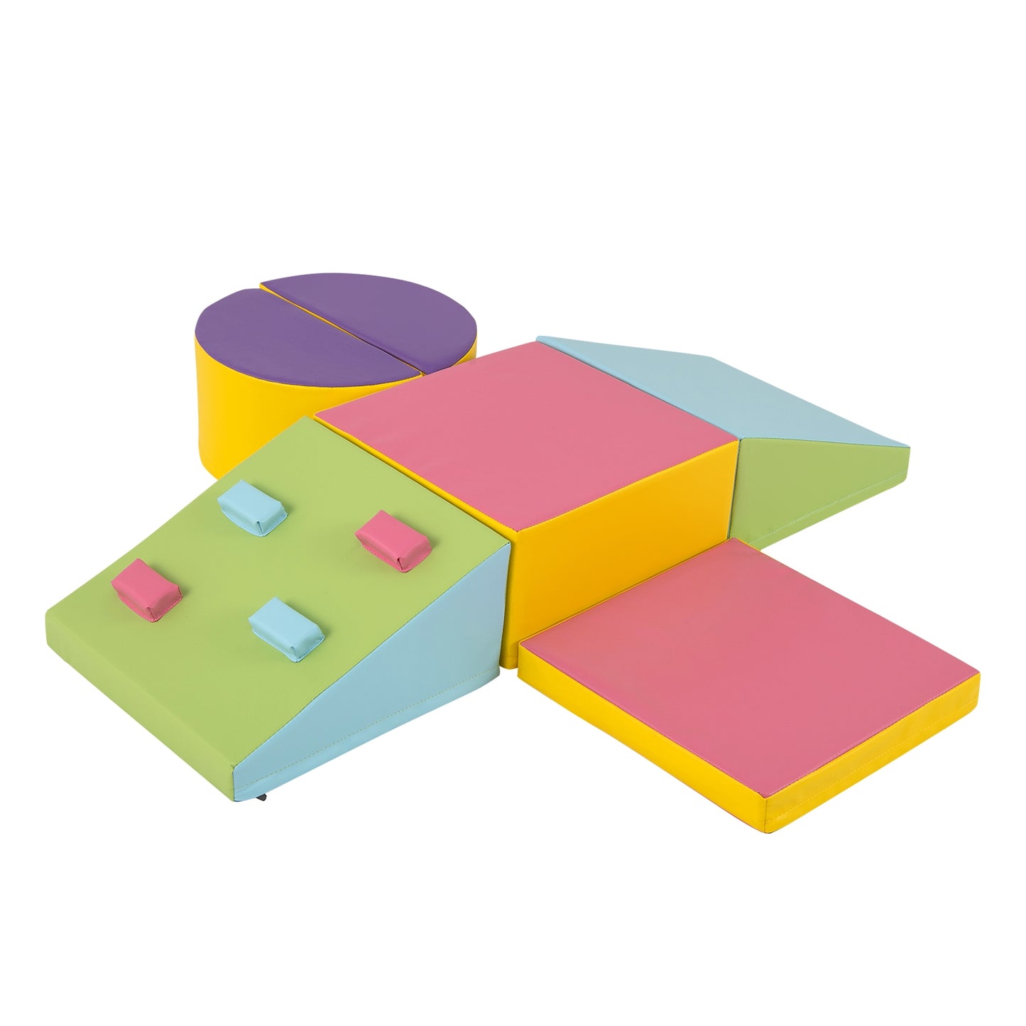6-Piece Foam Climbing Blocks with Hook and Loop Fasteners Kids Crystal