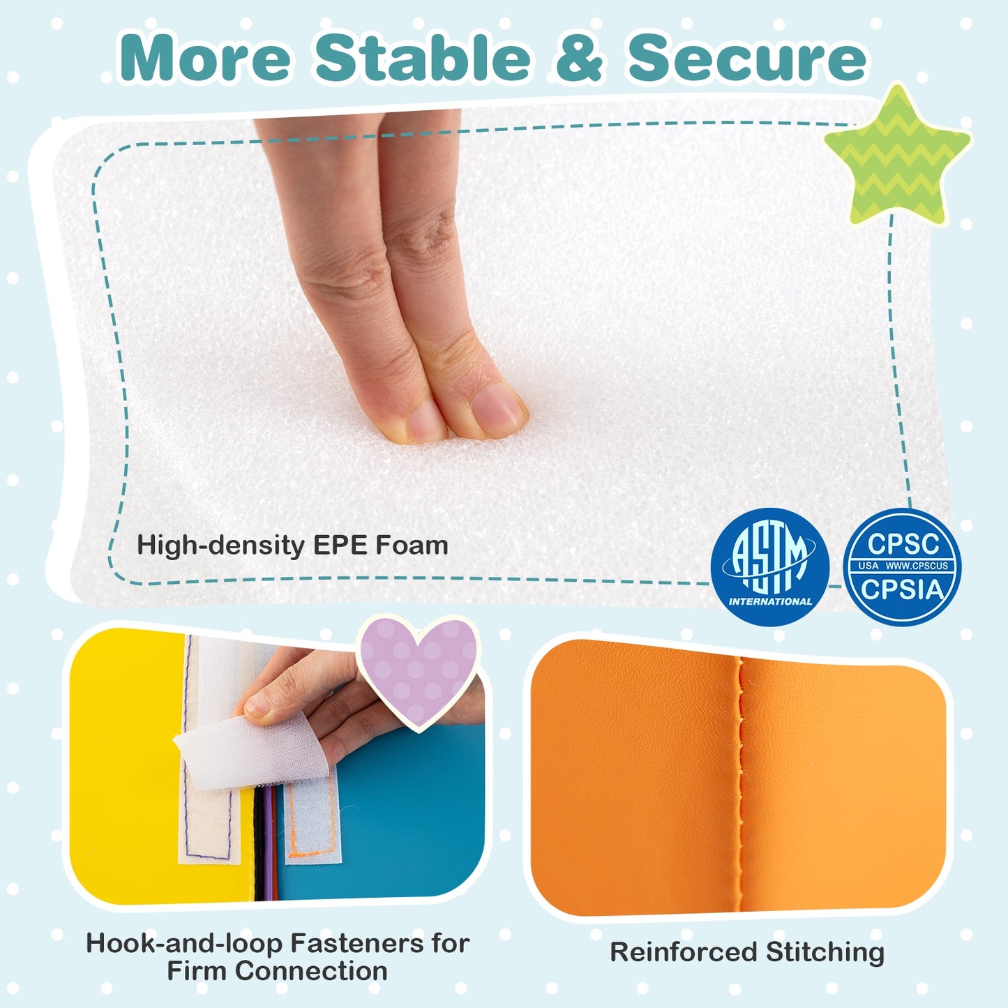 6 Pieces Foam Climbing Blocks Soft Play Climbing for Toddlers with Tunnel-Multicolor Kids Crystal