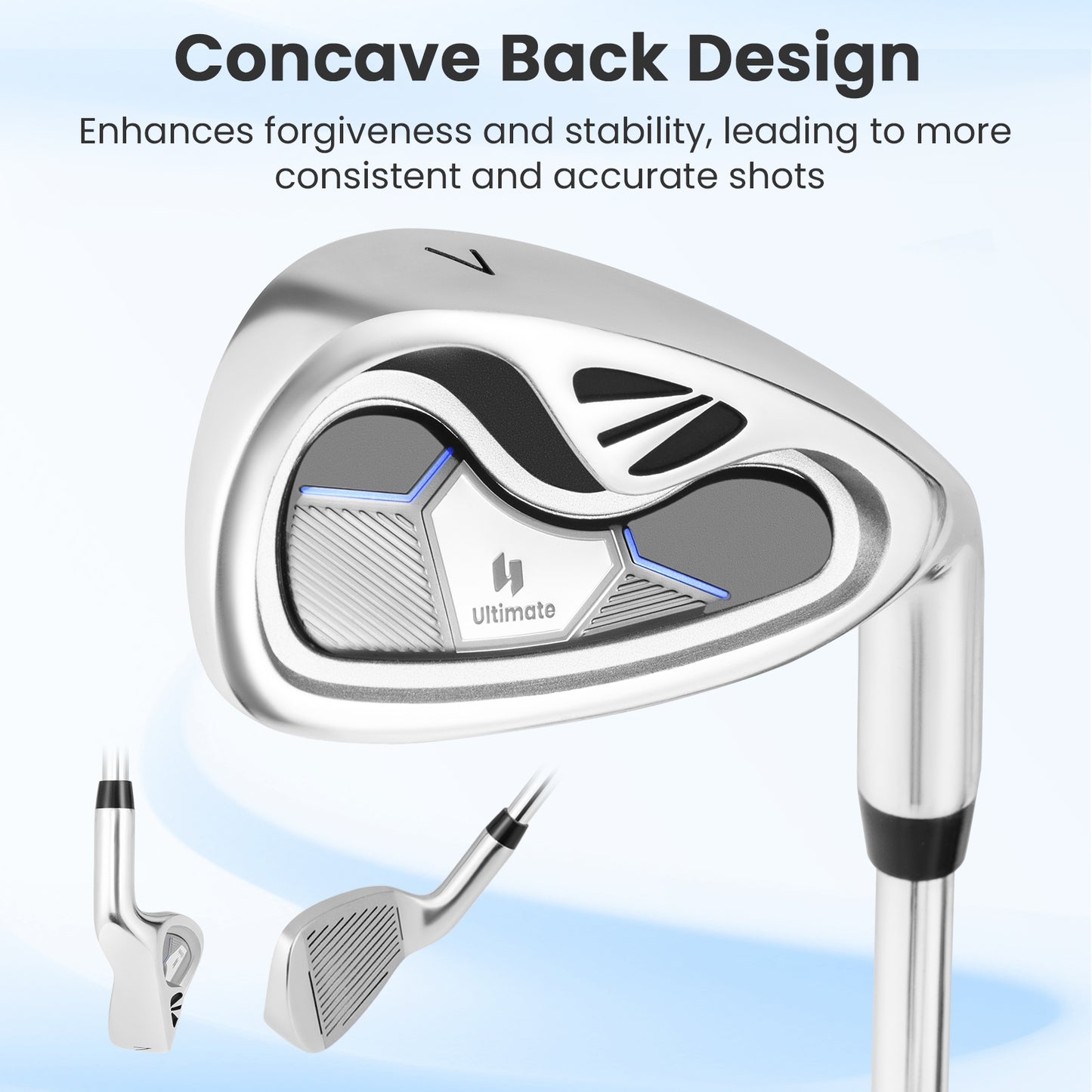 #7 Iron Single Golf Club for Men with Steel Shaft and Headcover Kids Crystal
