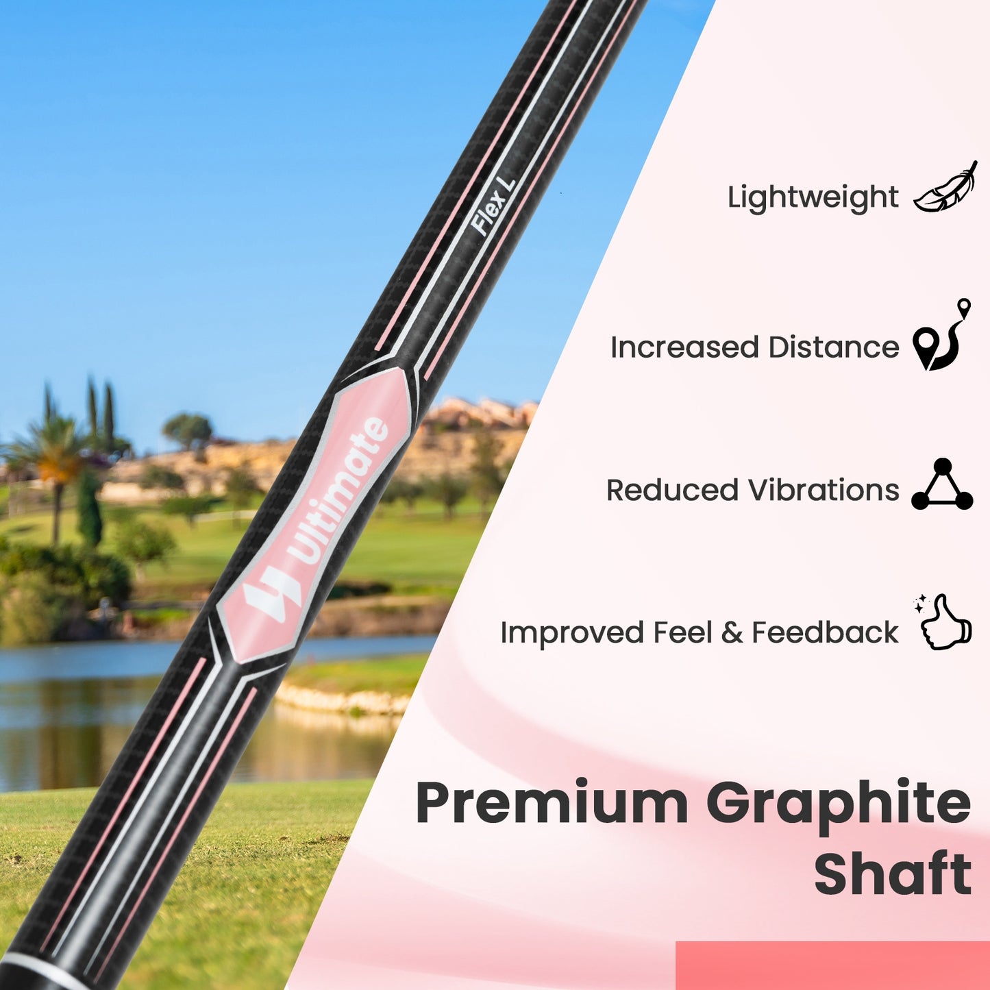 #7 Iron Single Golf Club for Women with Graphite Shaft and Headcover Kids Crystal