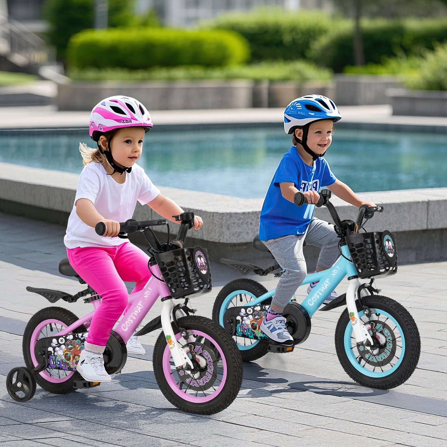12 Inch Kids Bike with Adjustable Handlebar and Saddle for 3-4 Years Old-12 inches Kids Crystal