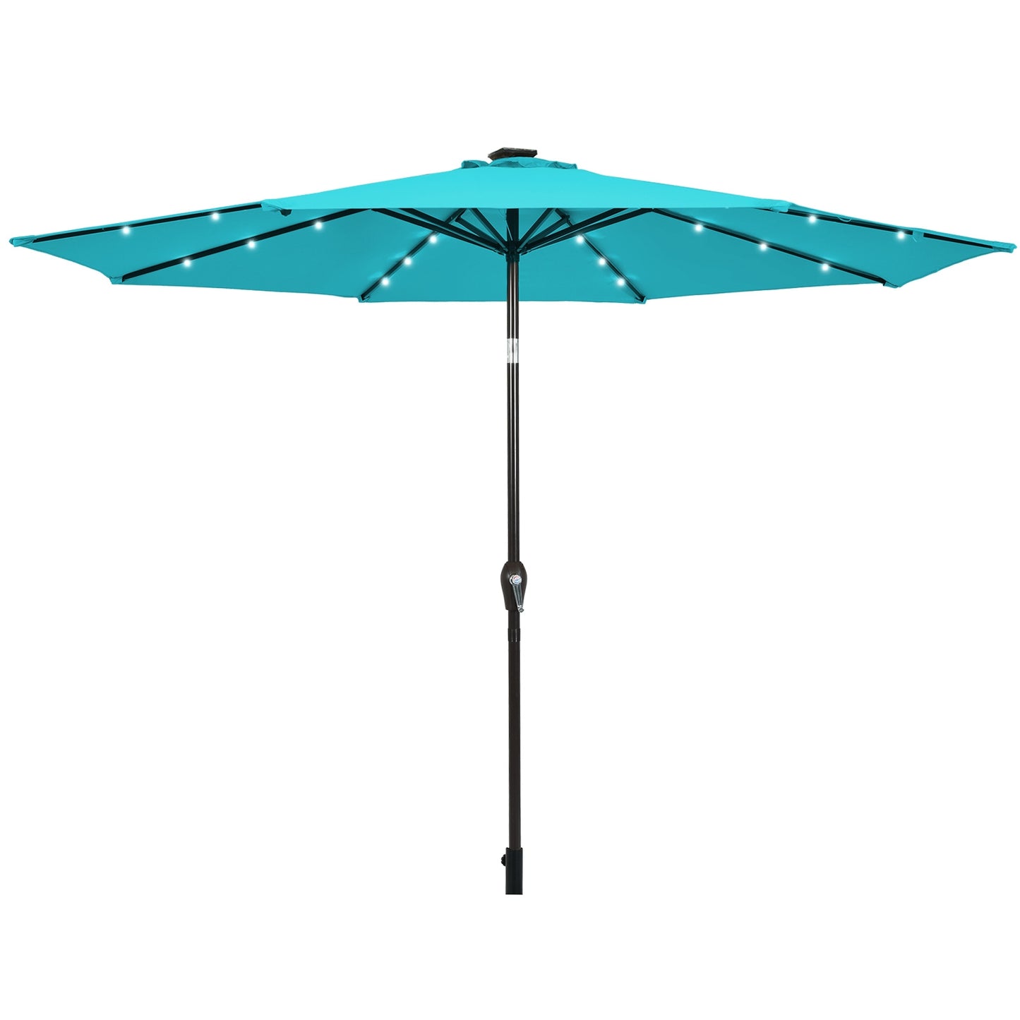 10 Feet Outdoor Patio Umbrella with Bright Solar LED Lights-Turquoise Kids Crystal