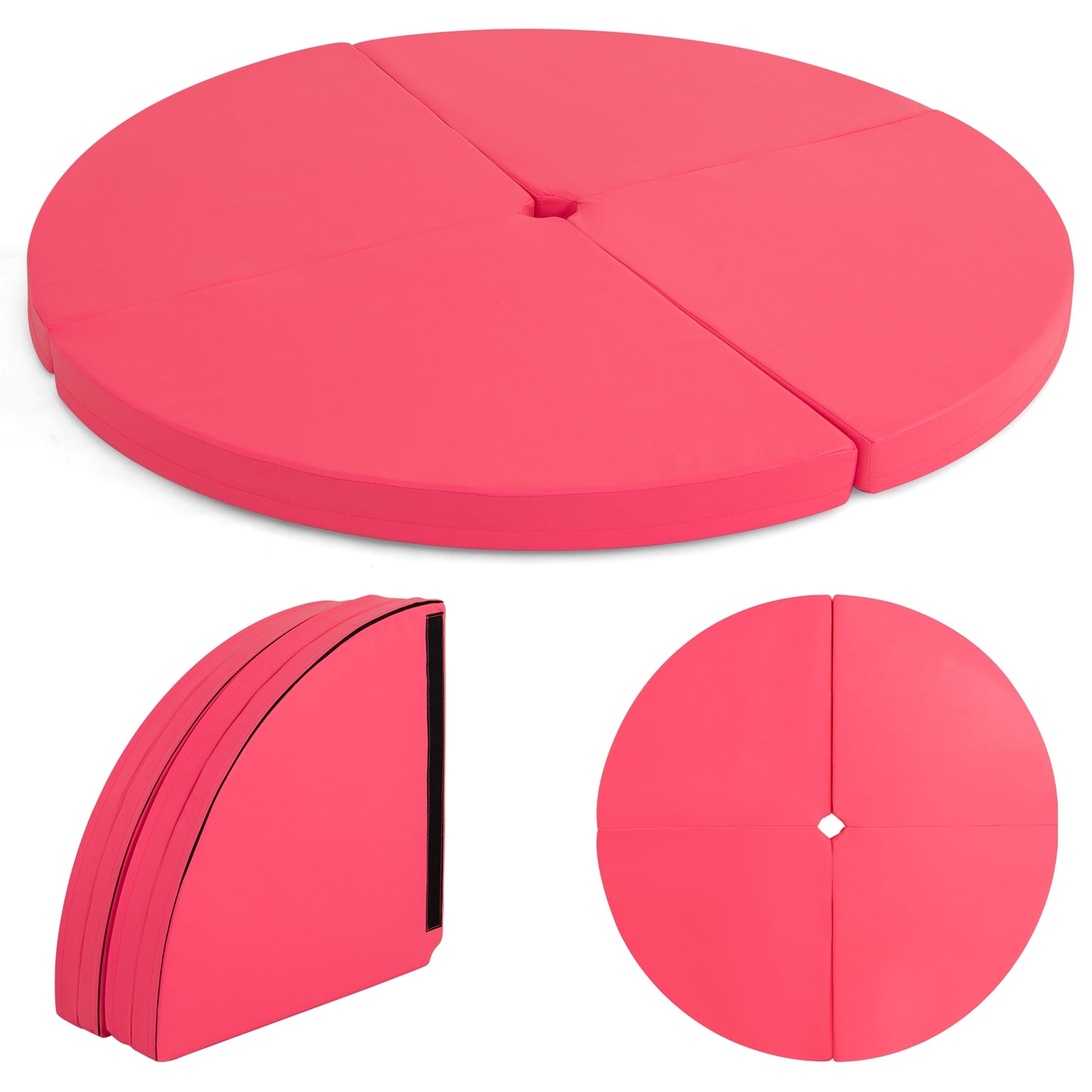 Pole Dance Crash Mat Round Portable Yoga Mat with EPE Foam-Pink Kids Crystal