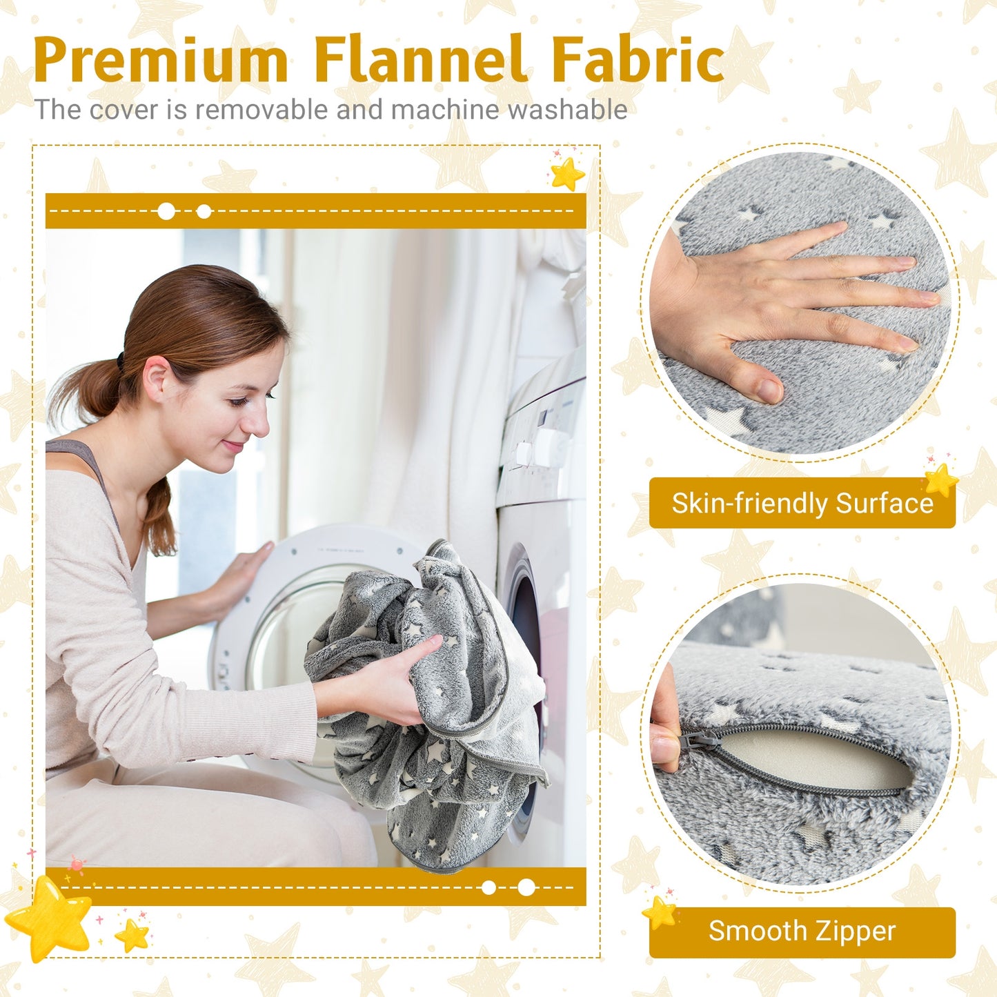 2-in-1 Toddler Chair Glow in the Dark Kids Couch with Cover Convertible Sofa-Gray Kids Crystal