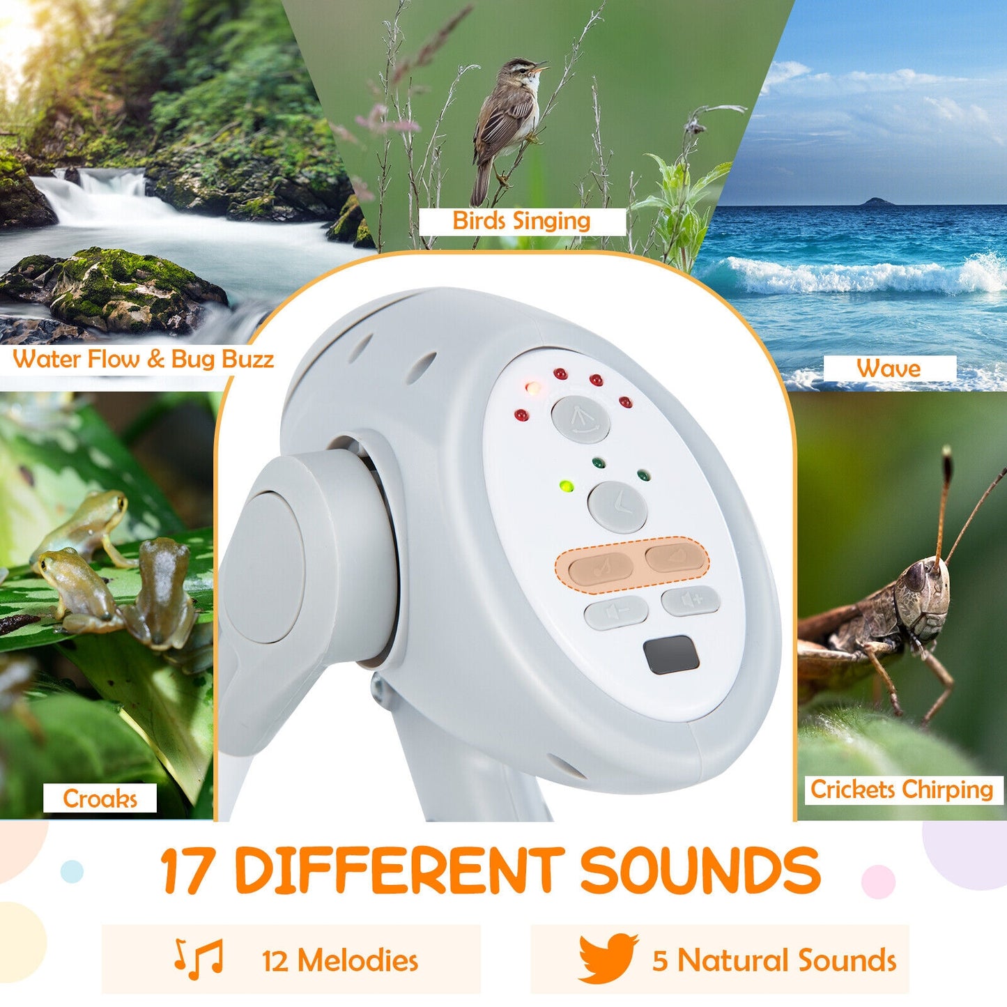 Electric Foldable Baby Rocking Chair with Adjustable Backrest-Gray Kids Crystal