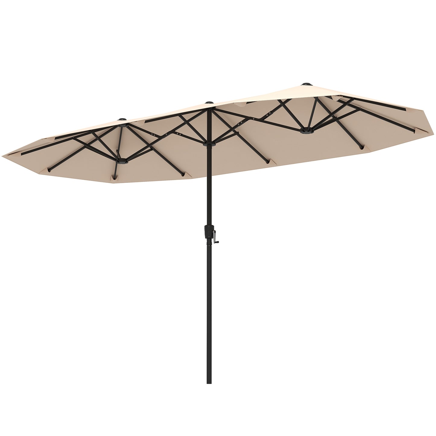 13 FT Large Patio Umbrella Outdoor Double-Sided Table Market Umbrella with Crank Handle-Beige Kids Crystal