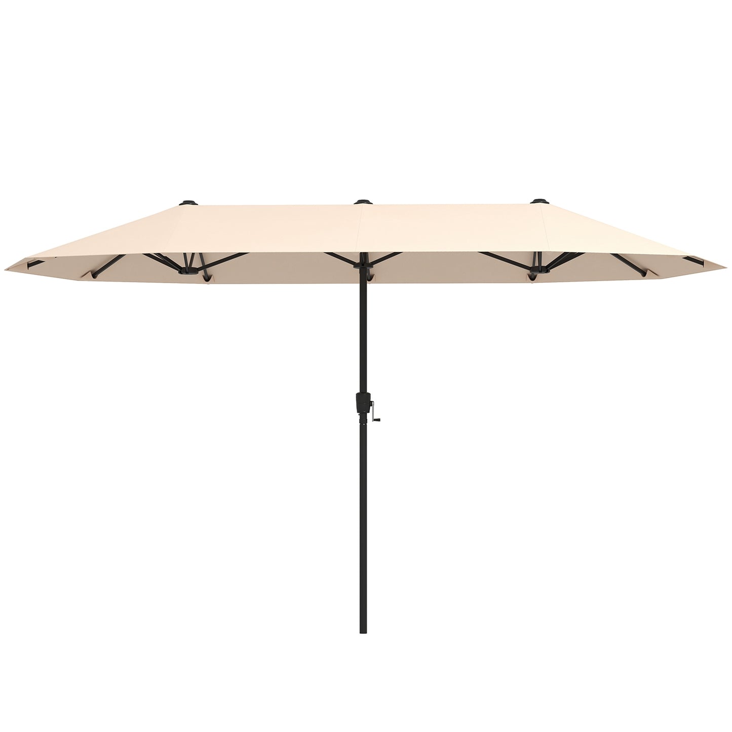 13 FT Large Patio Umbrella Outdoor Double-Sided Table Market Umbrella with Crank Handle-Beige Kids Crystal