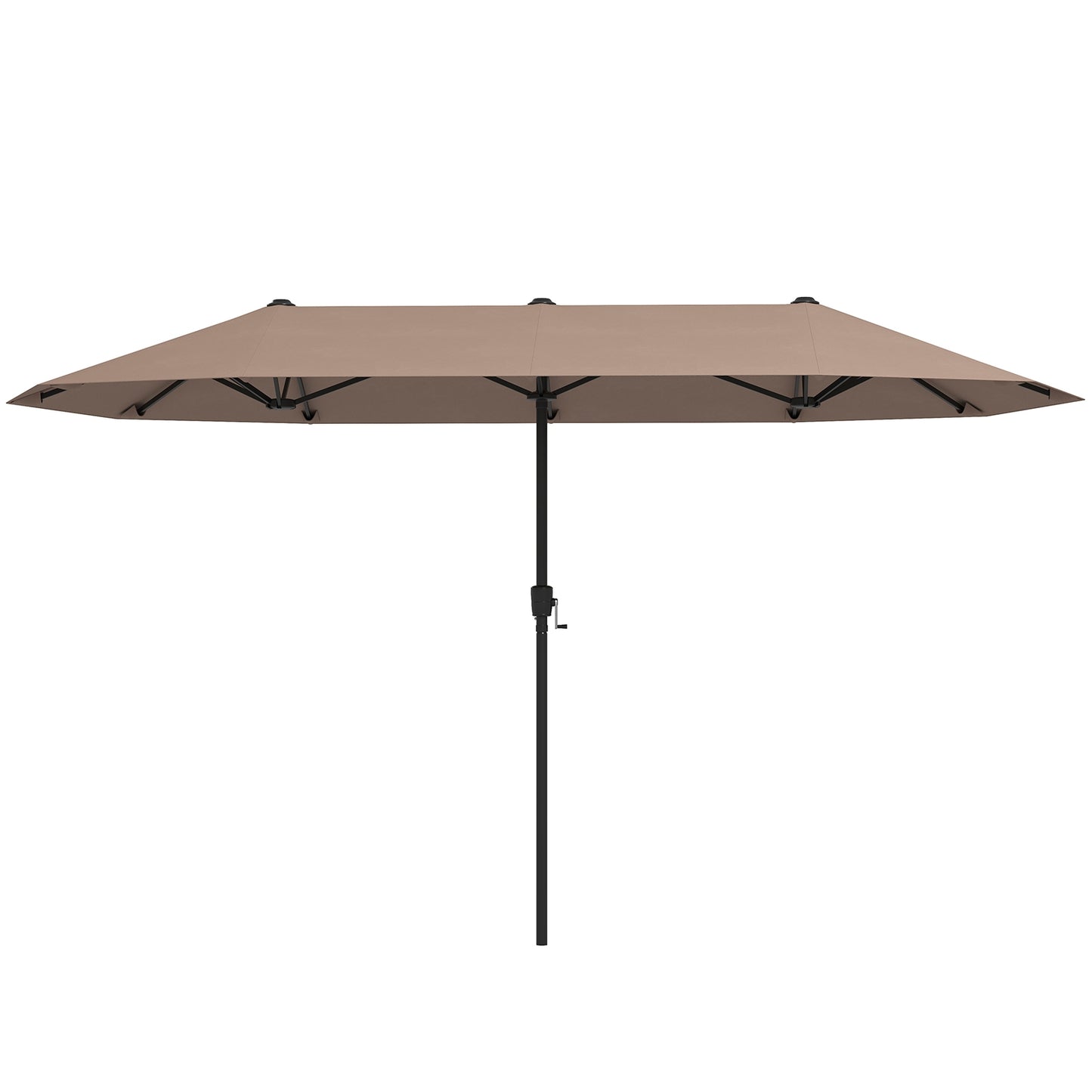 13 FT Large Patio Umbrella Outdoor Double-Sided Table Market Umbrella with Crank Handle-Coffee Kids Crystal