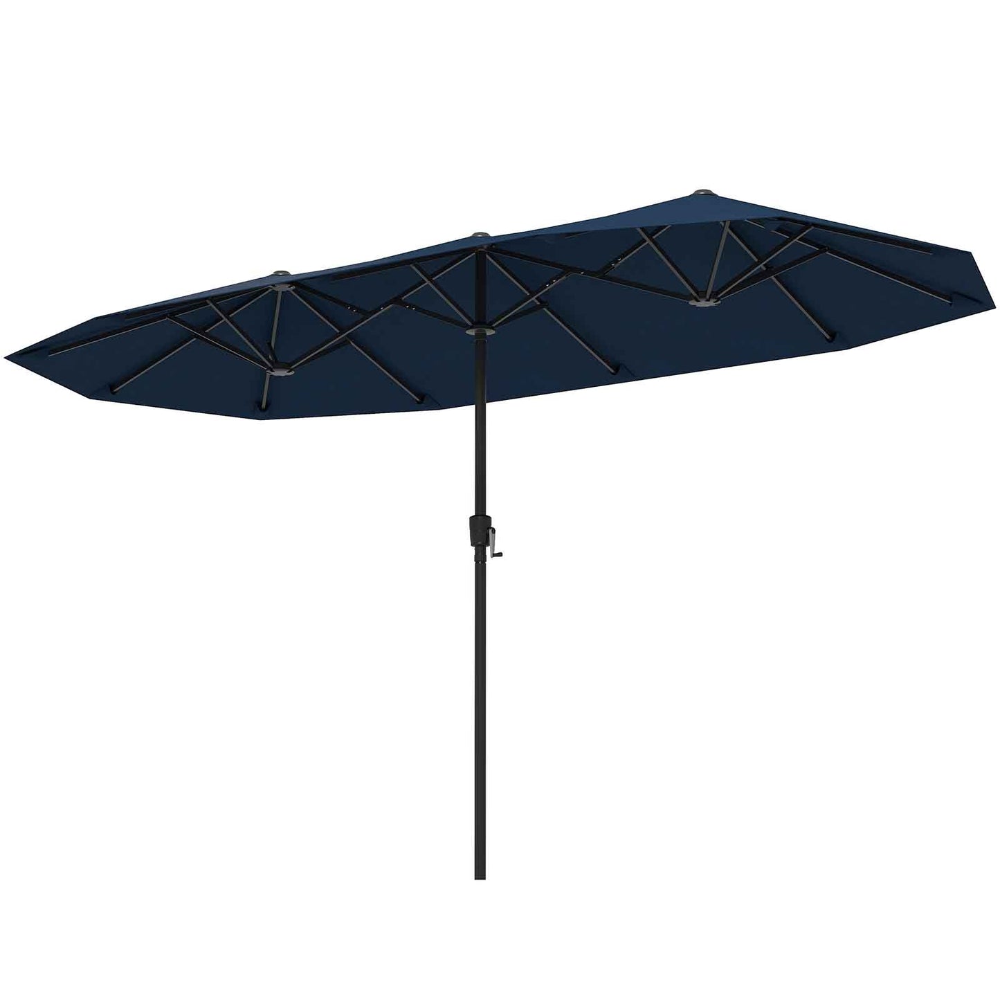13 FT Large Patio Umbrella Outdoor Double-Sided Table Market Umbrella with Crank Handle-Navy Kids Crystal