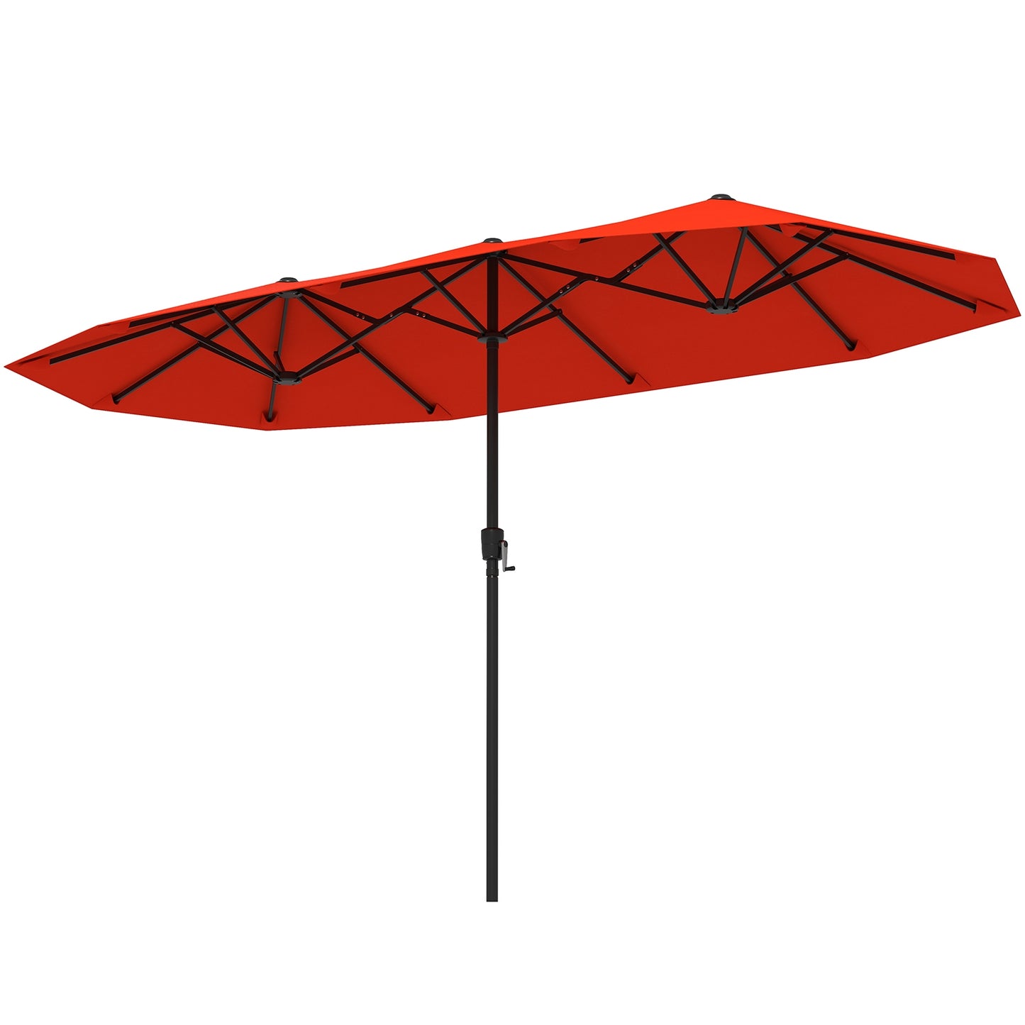 13 FT Large Patio Umbrella Outdoor Double-Sided Table Market Umbrella with Crank Handle-Orange Kids Crystal
