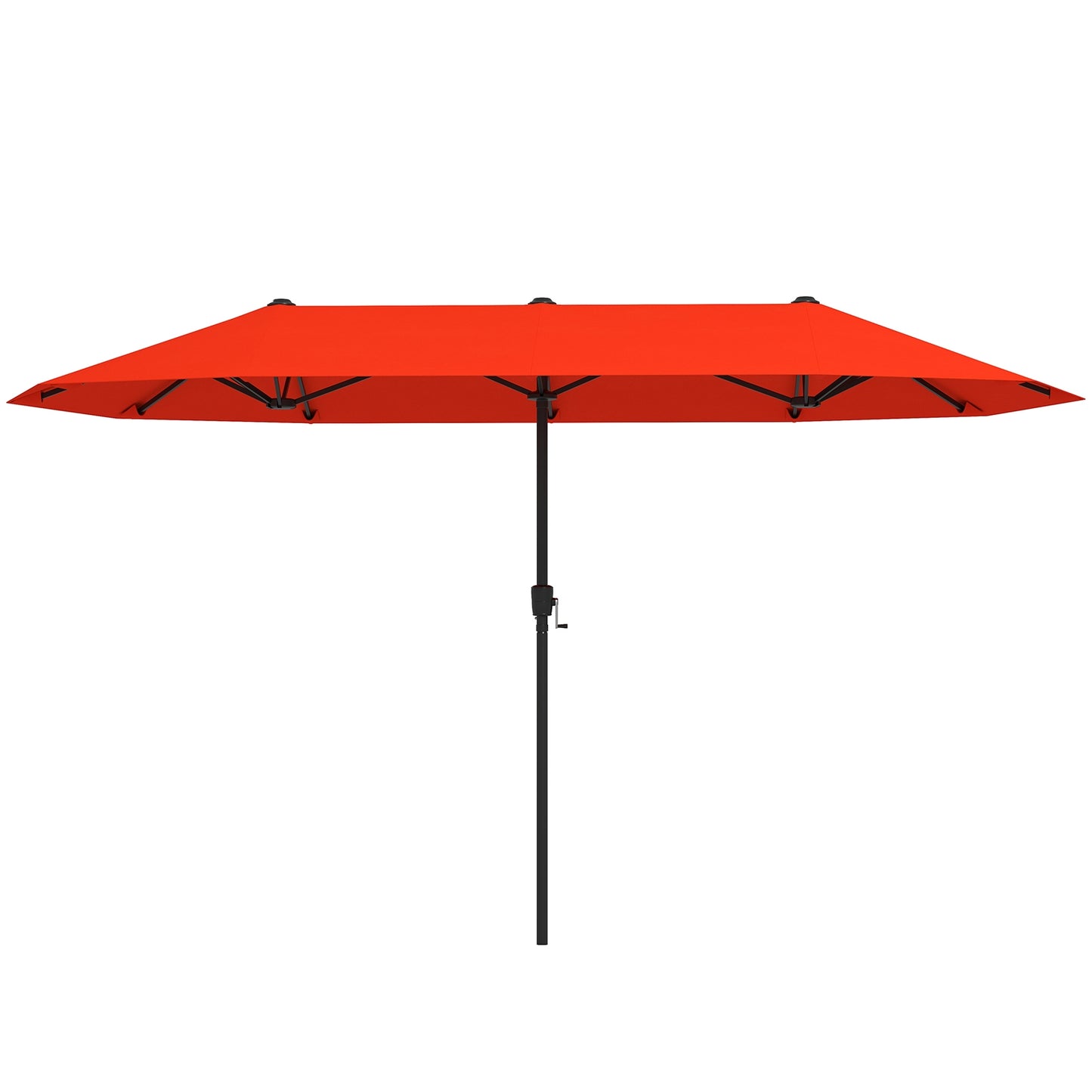 13 FT Large Patio Umbrella Outdoor Double-Sided Table Market Umbrella with Crank Handle-Orange Kids Crystal