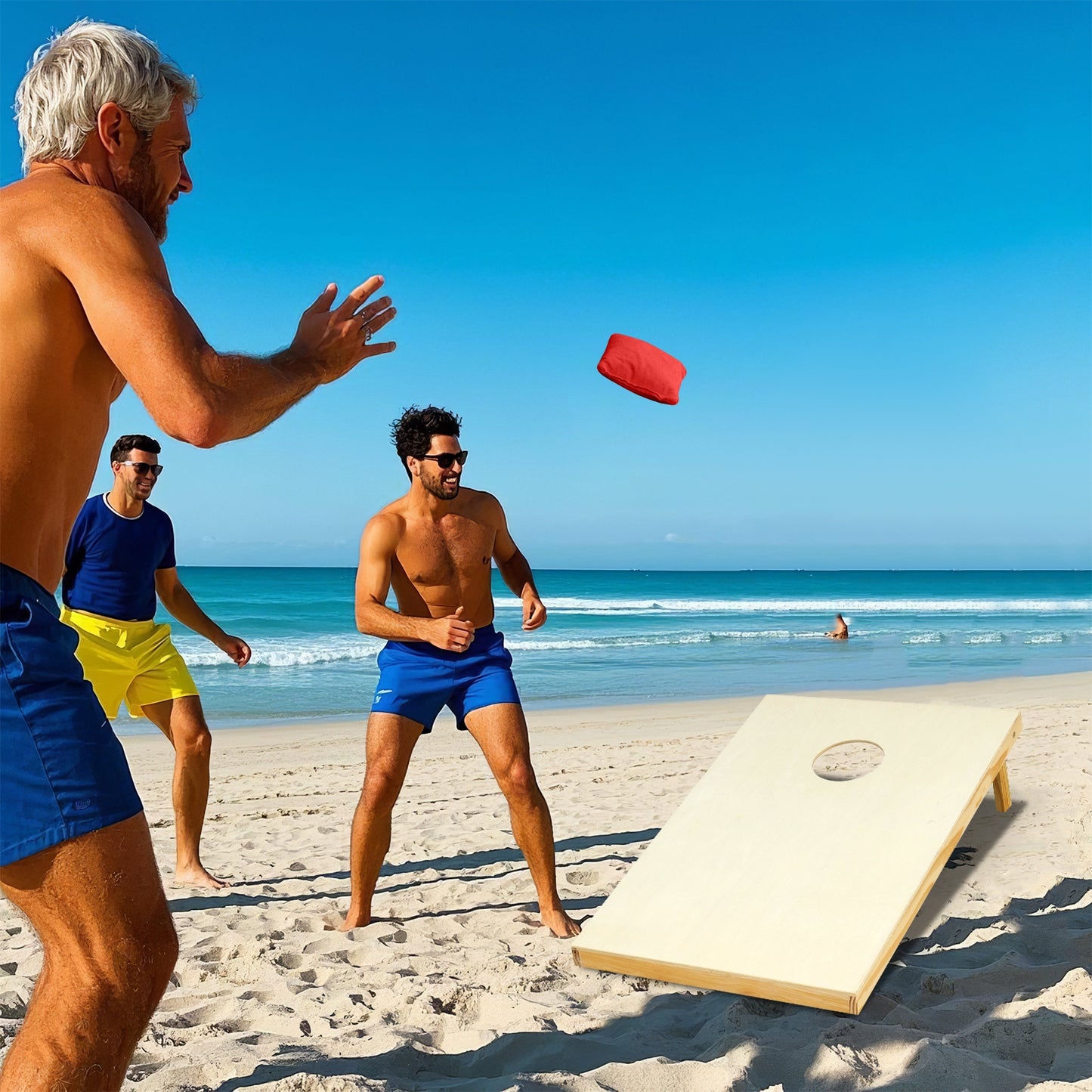 Solid Wood Cornhole Board Set Portable Corn Hole Game Board Includes 8 Bean Bags-S Kids Crystal