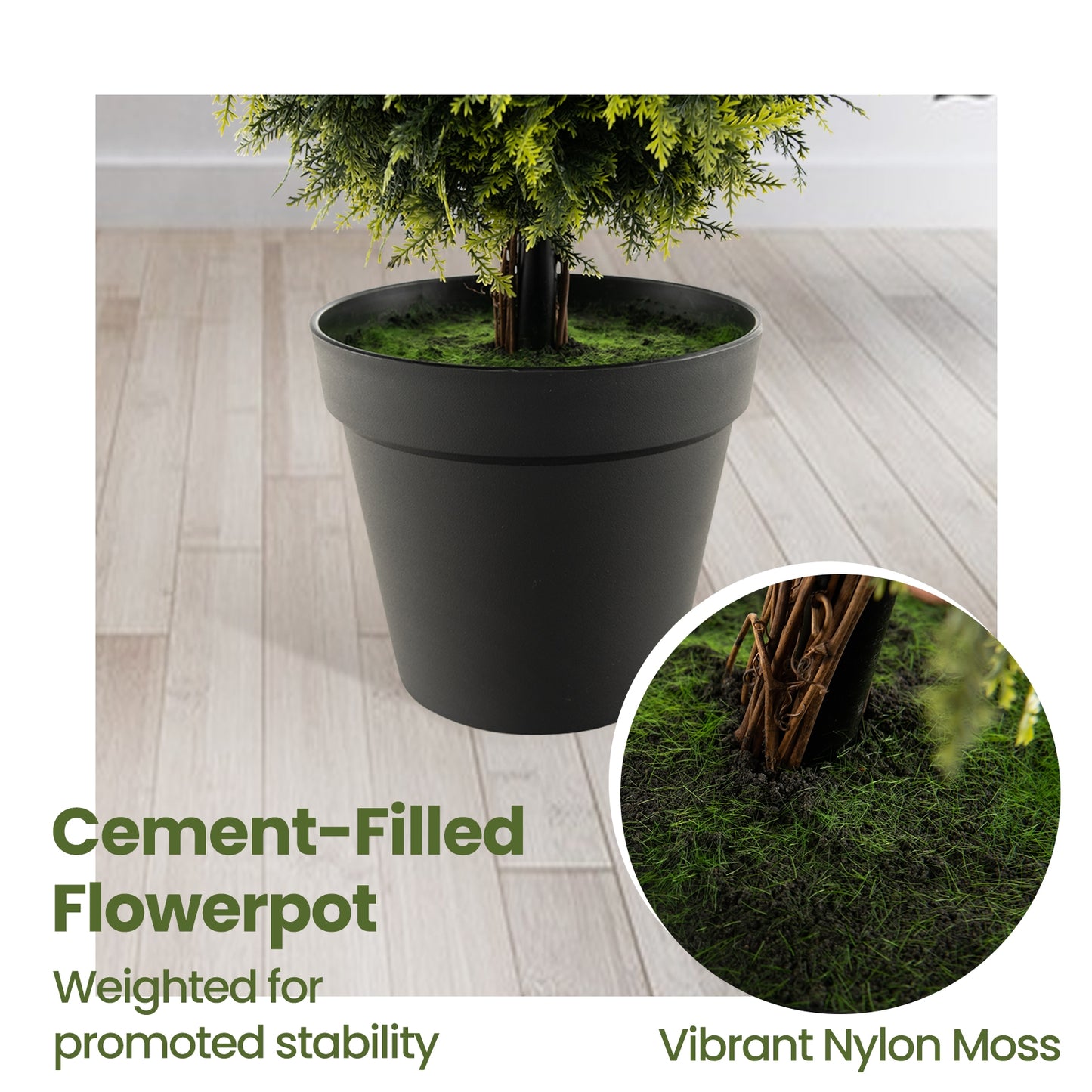 4 Feet Artificial Boxwood Topiary Tree with Natural Vines and PE Leaves-Green Kids Crystal