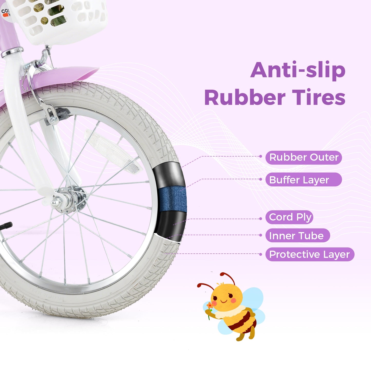 16 Inches Girls Bike Kids Bicycle with Doll Seat and Streamers for Children 4-7 Years Old Kids Crystal