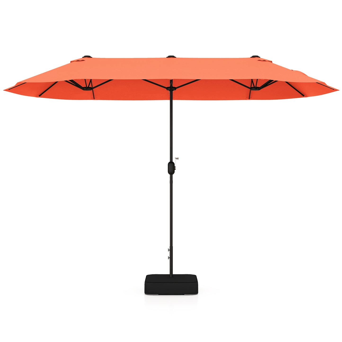13 Feet Double-Sided Patio Twin Table Umbrella with Crank Handle-Orange Kids Crystal