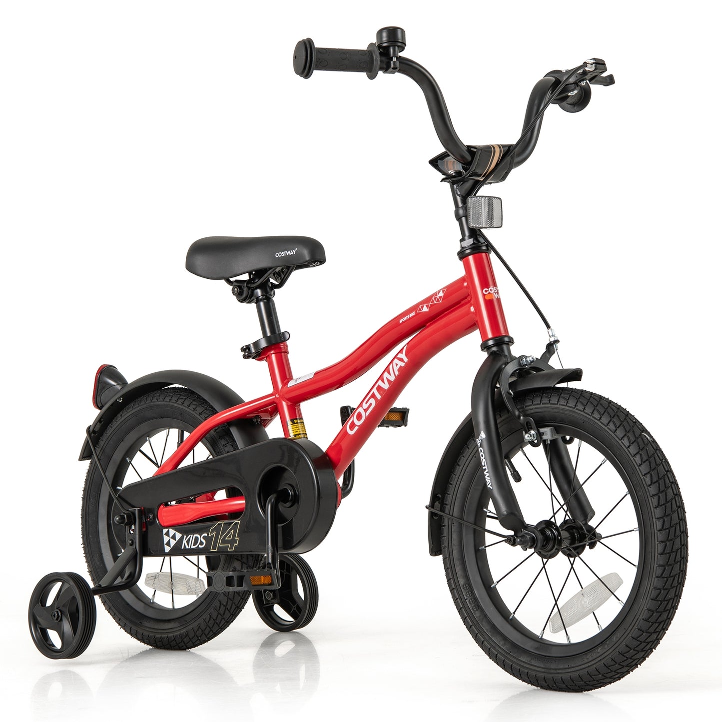 14 Inch Kids Bike Adjustable Bicycle with Reflectors and Bell for 3-5 Years Old Kids Crystal