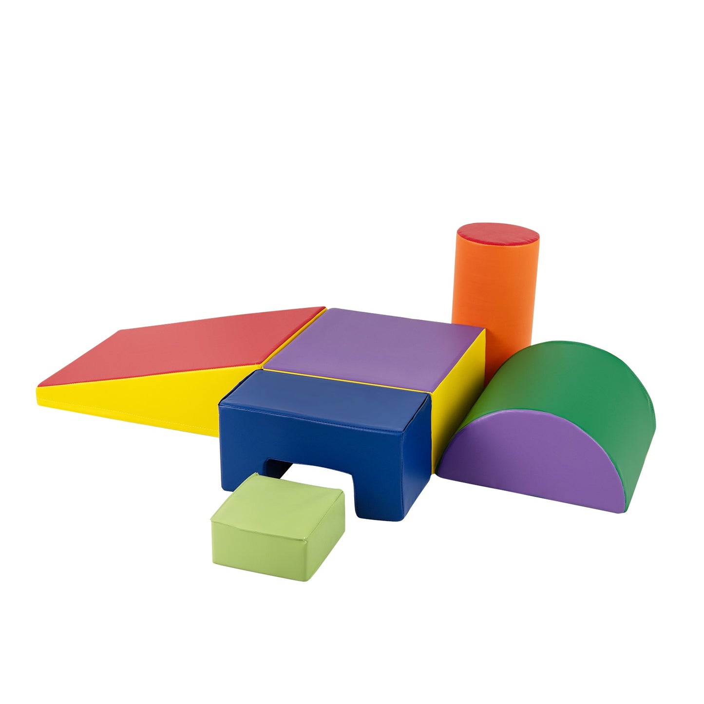 6 Pieces Foam Climbing Blocks Indoor Climb and Crawl Activity Playset with Rectangles-Purple Kids Crystal