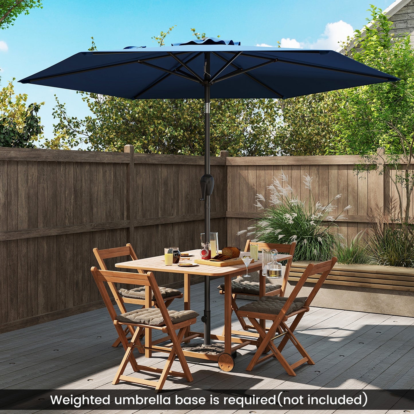 7.5 feet Outdoor Patio Heavy Duty Market Umbrella with Push Button Tilt-Navy Kids Crystal