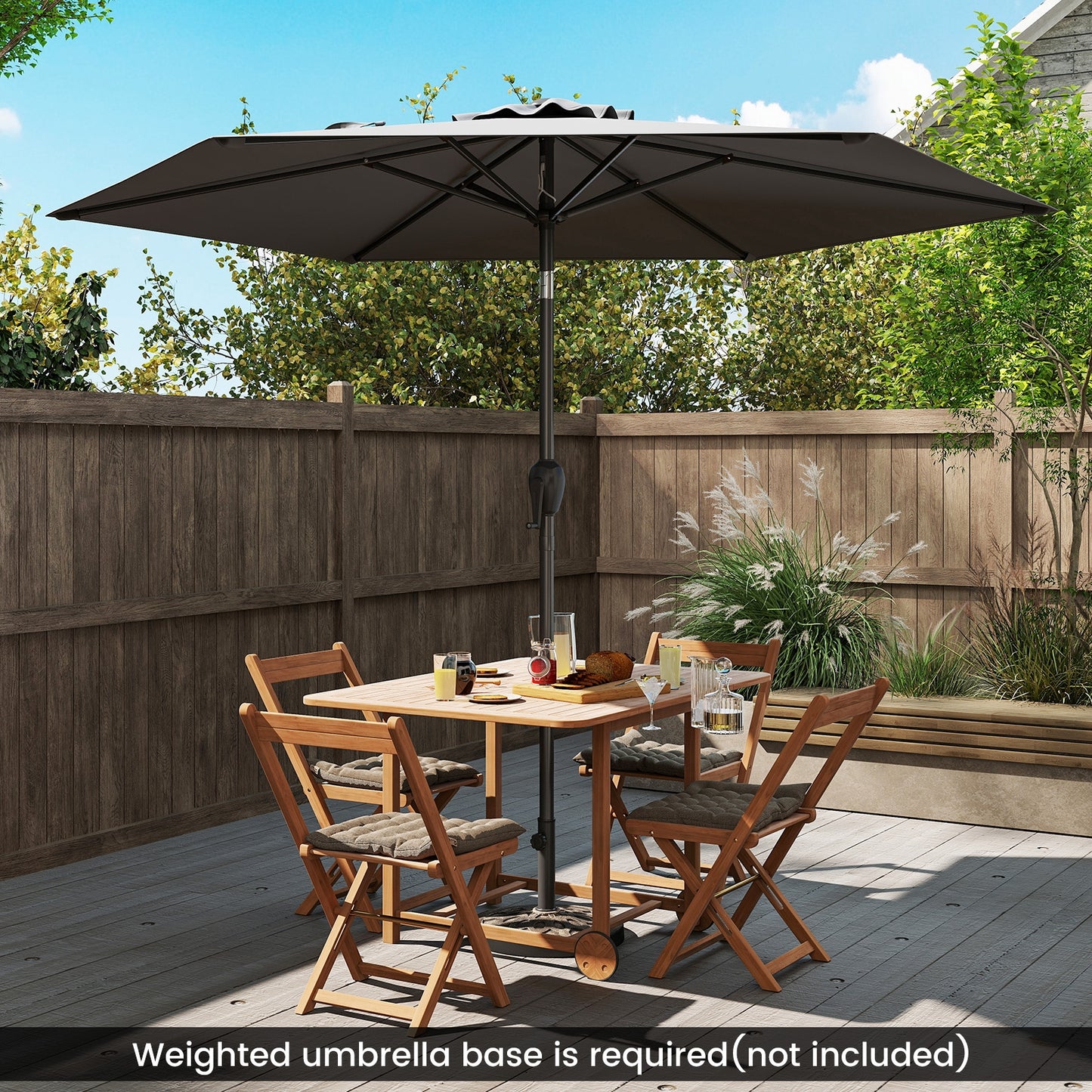 7.5 feet Outdoor Patio Heavy Duty Market Umbrella with Push Button Tilt-Gray Kids Crystal