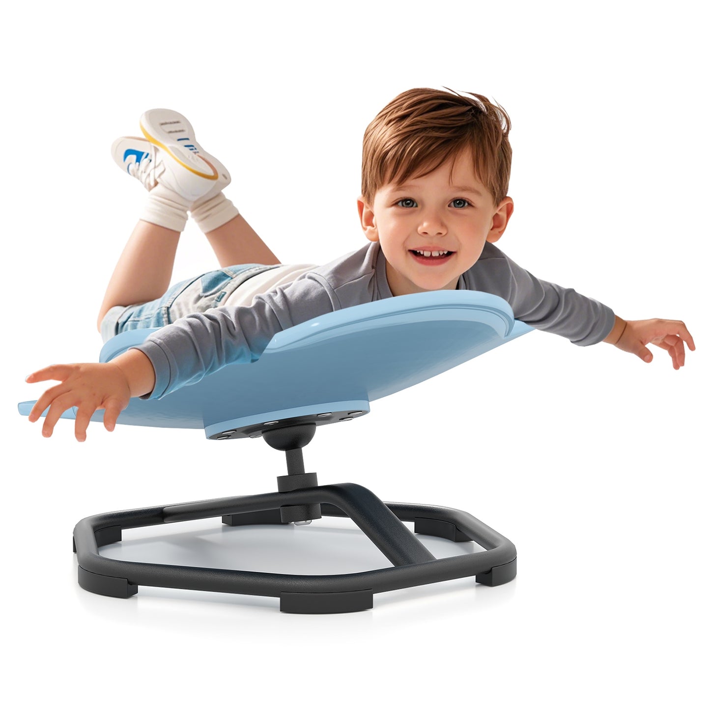 Kids Sensory Swivel Chair Elephant 360° Spinning Chair with Non-Slip Metal Base-Blue