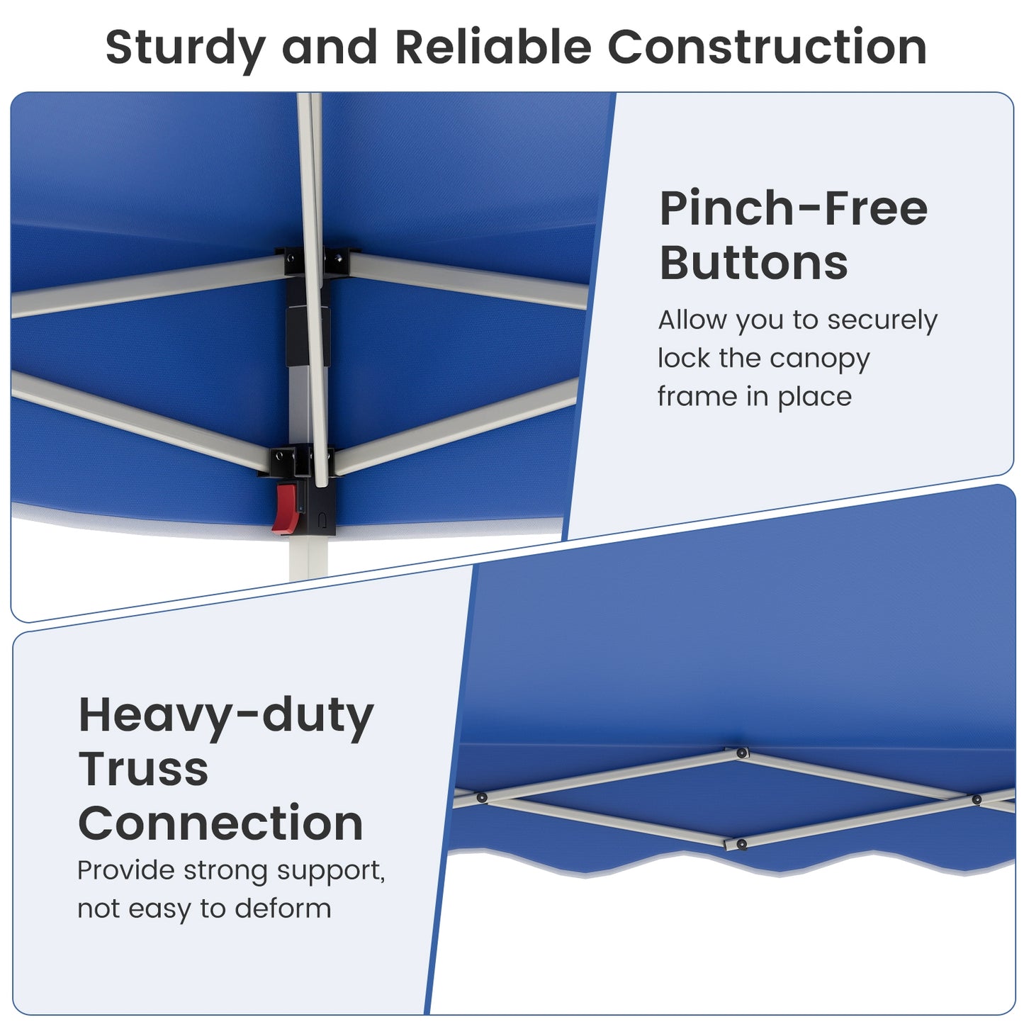 Foldable 10 X 10 Feet Pop up Canopy Tent with Wheeled Bag-Blue Kids Crystal