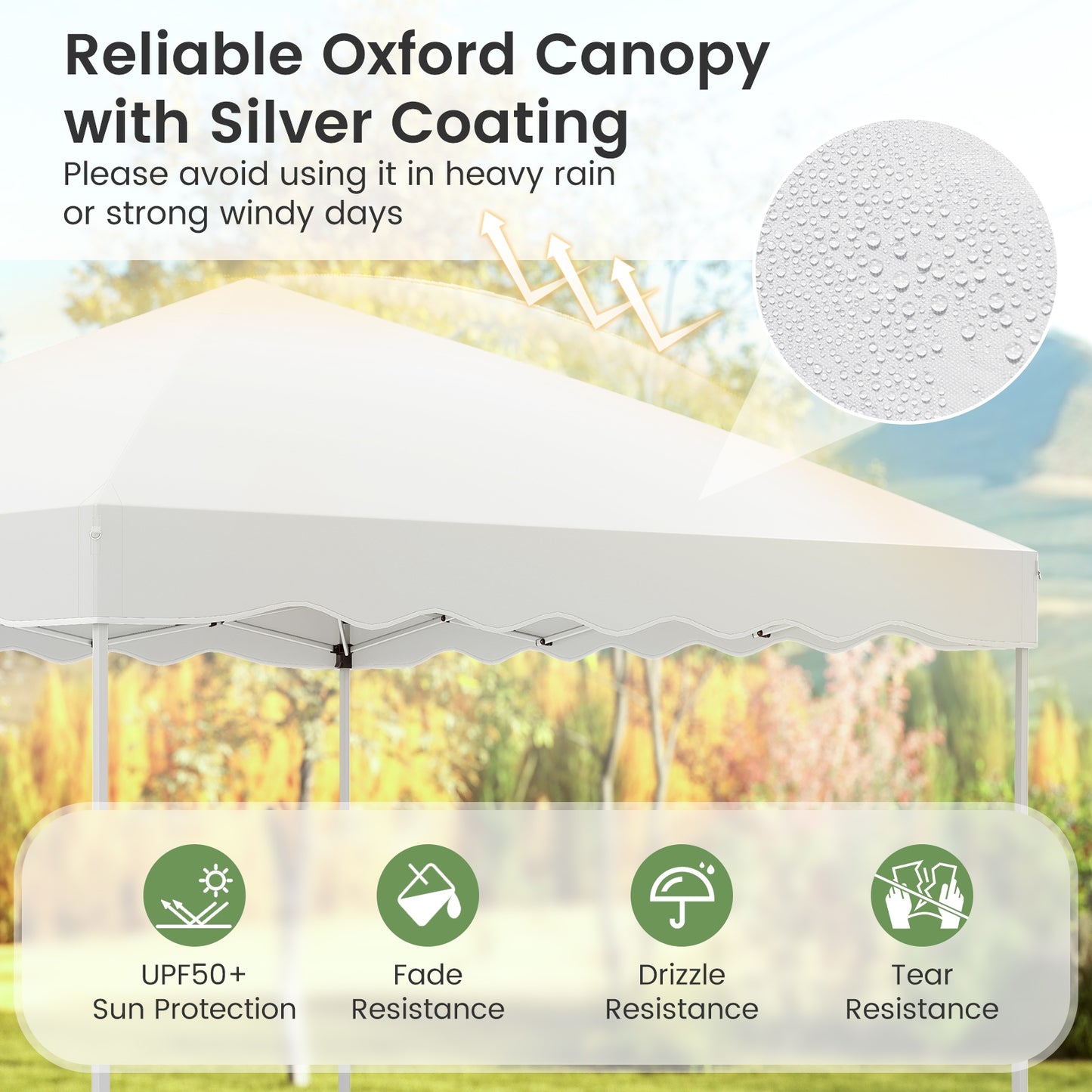 Foldable 10 X 10 Feet Pop up Canopy Tent with Wheeled Bag-White Kids Crystal