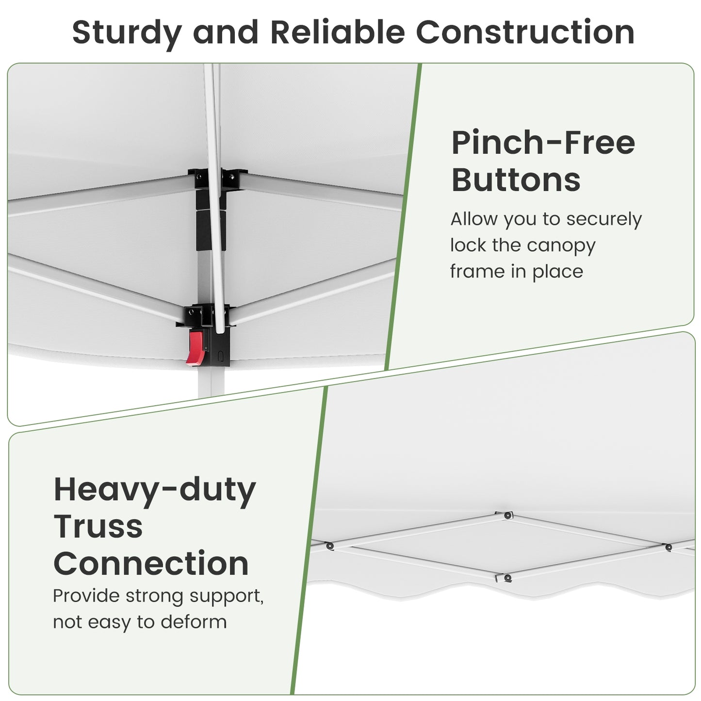 Foldable 10 X 10 Feet Pop up Canopy Tent with Wheeled Bag-White Kids Crystal