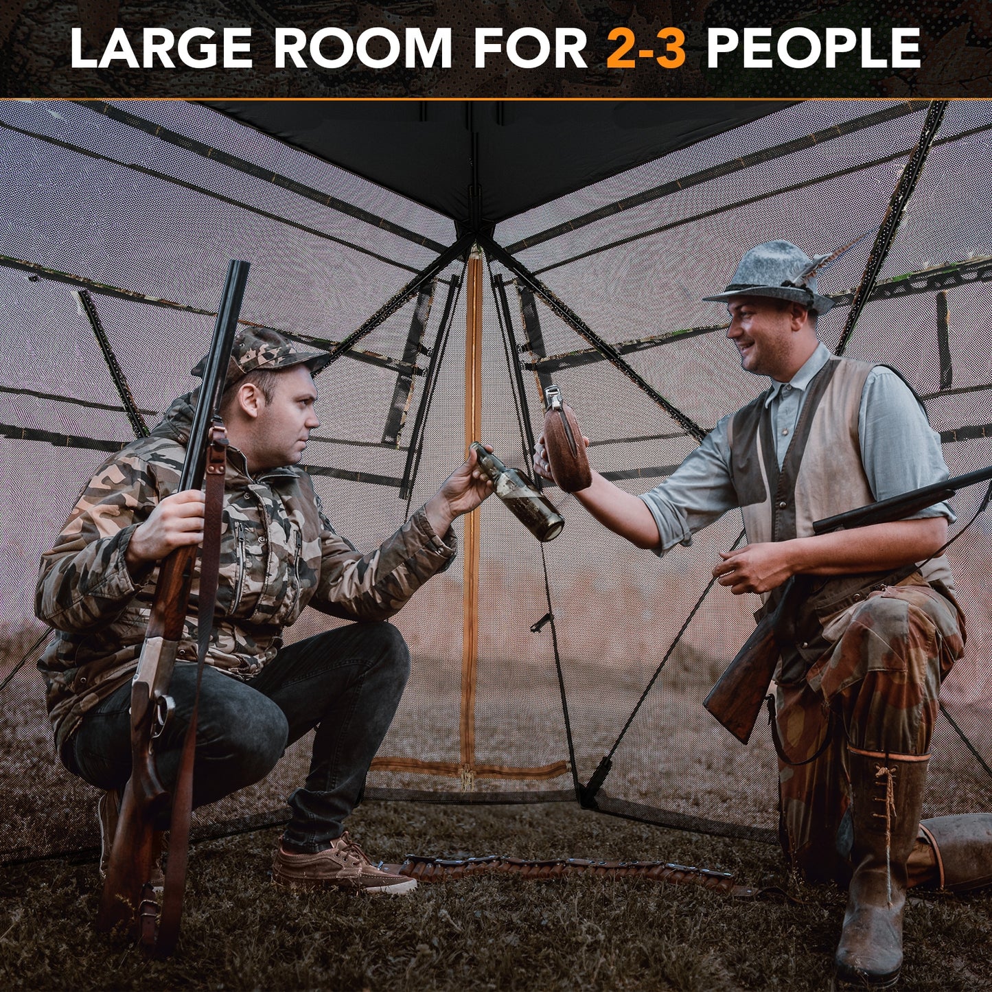 360° One Way See Through Ground Hunting Blind for Deer and Turkey Hunting Kids Crystal
