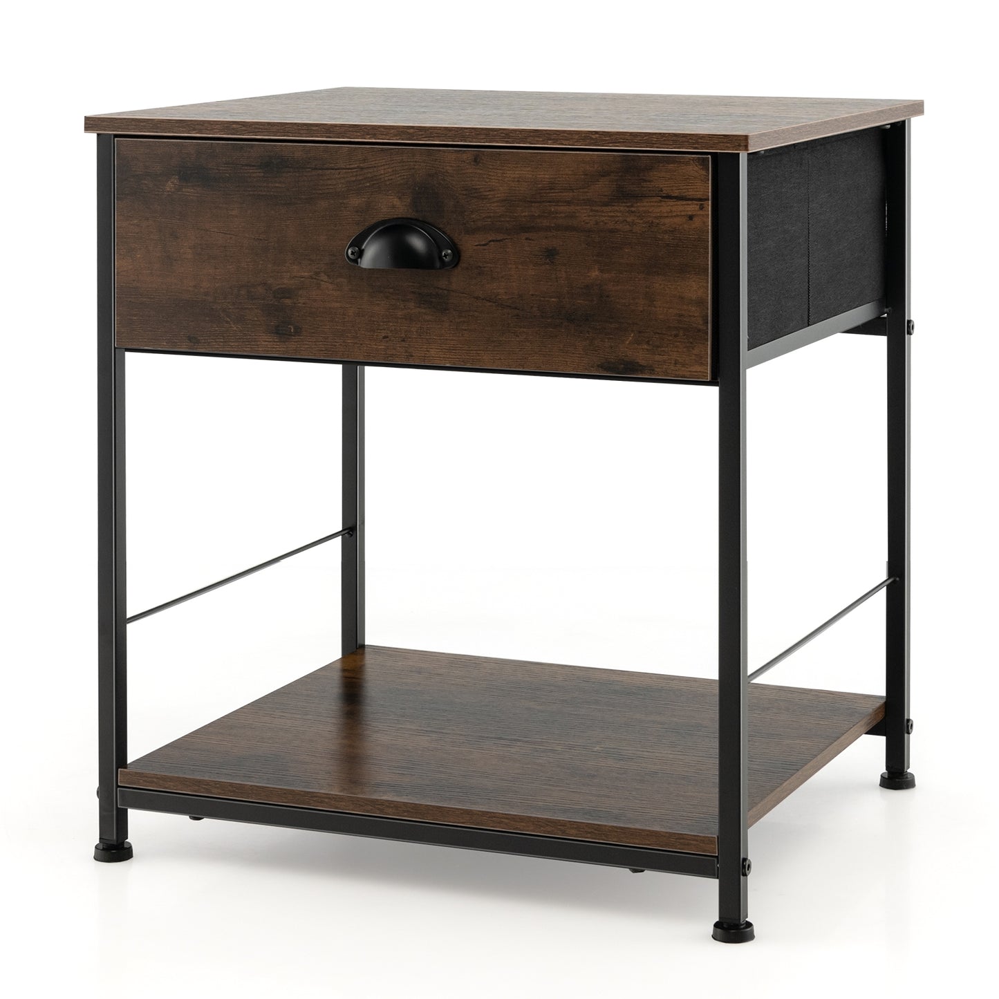 2-Tier Nightstand with Open Storage Shelf for Living Room Bedroom-1 Piece Kids Crystal
