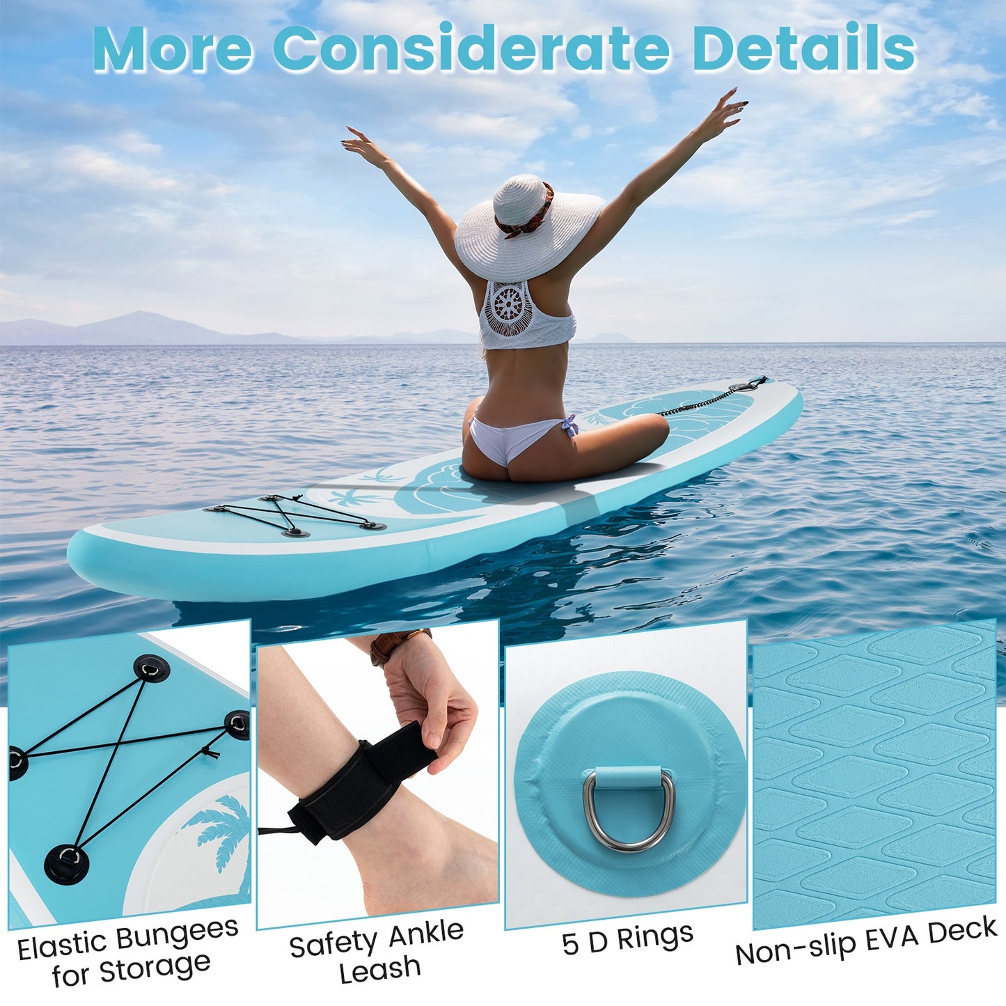 10/11 Feet Inflatable Stand Up Paddle Board with Premium SUP Accessories-S Kids Crystal