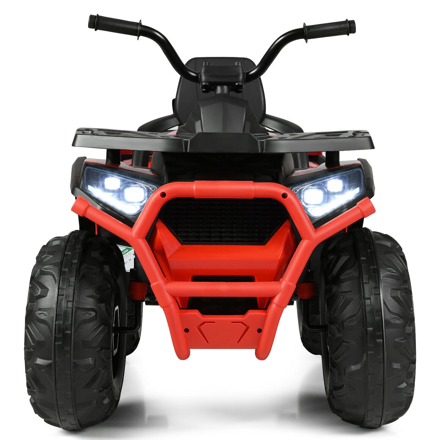 12 V Kids Electric 4-Wheeler ATV Quad with MP3 and LED Lights-Red Kids Crystal