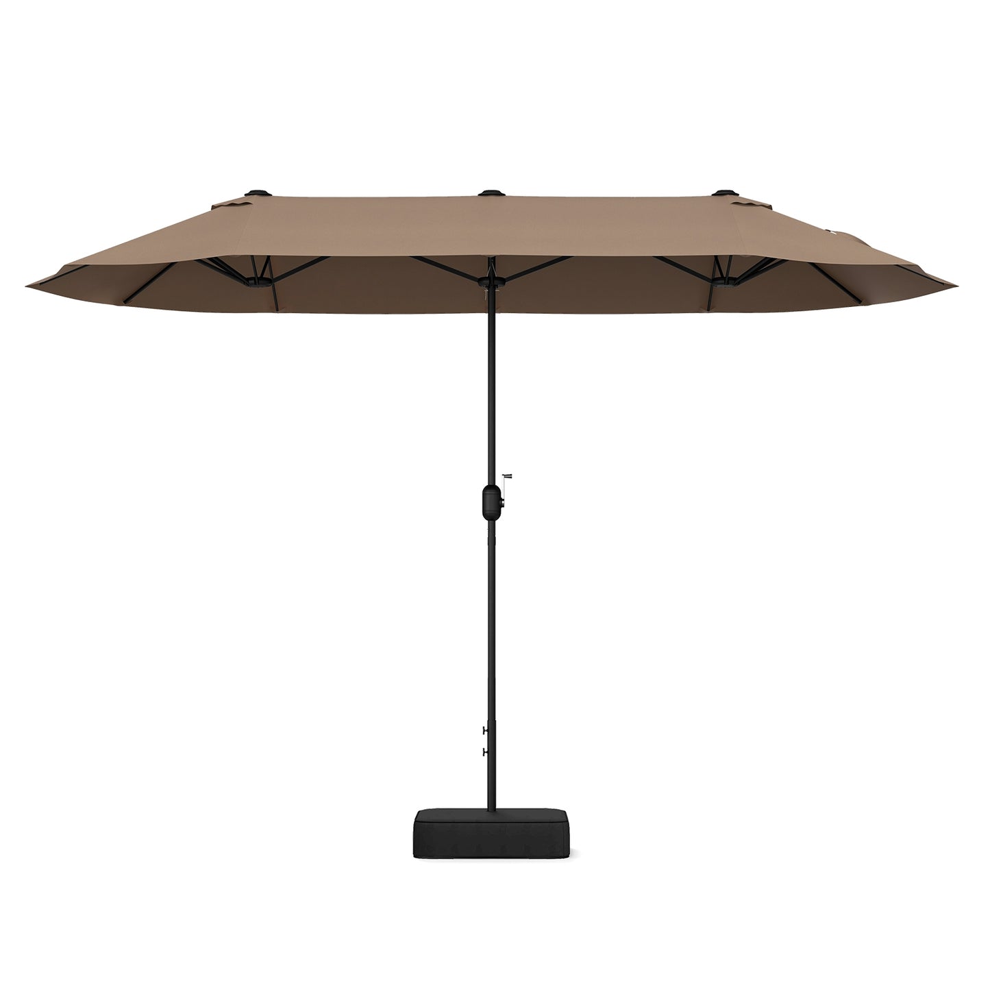 13 FT Double-sided Patio Twin Table Umbrella with Crank Handle-Tan Kids Crystal