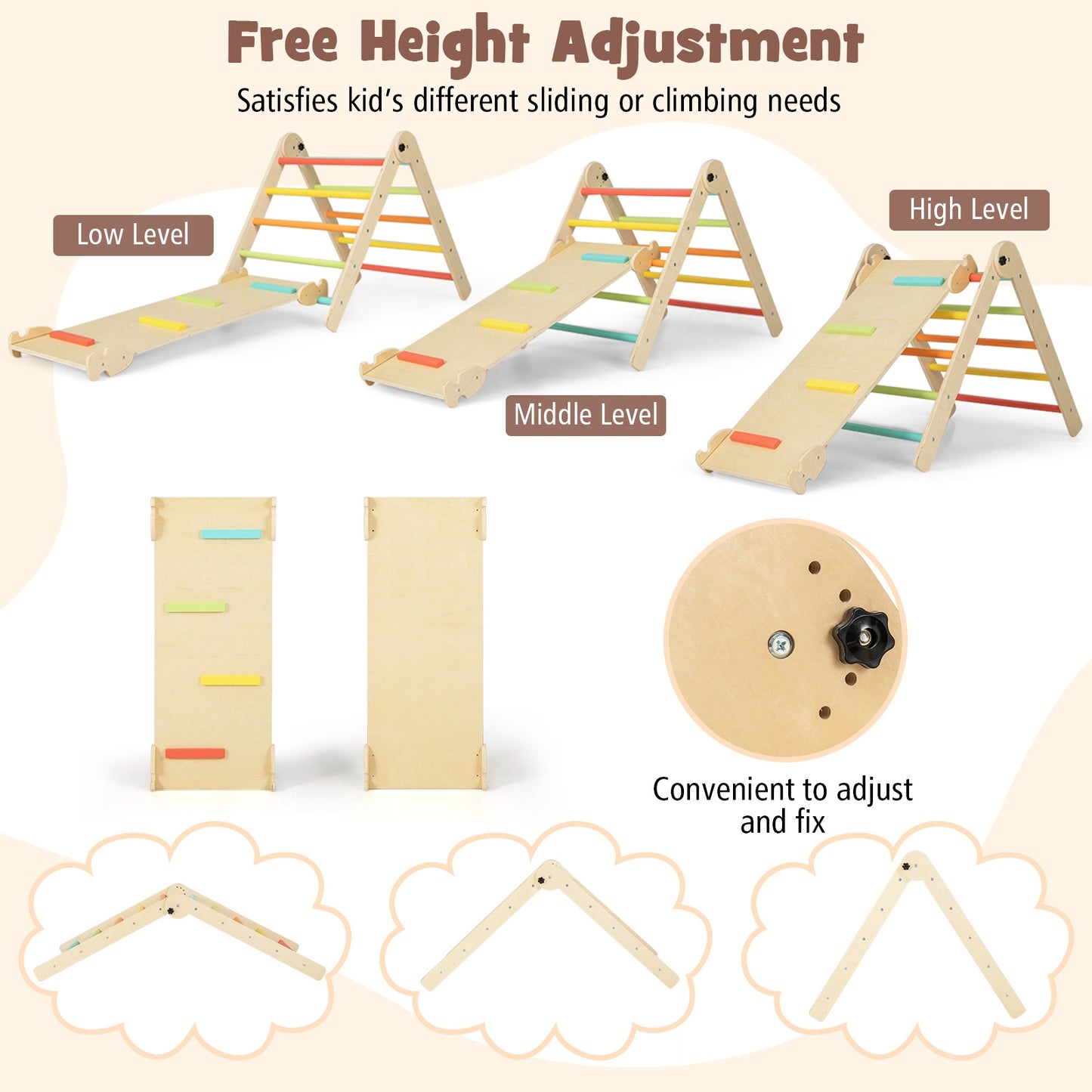 7-in-1 Toddler Climbing Toy Connected Table and Chair Set for Boys and Girls Aged 3-14 Years Old-Multicolor Kids Crystal