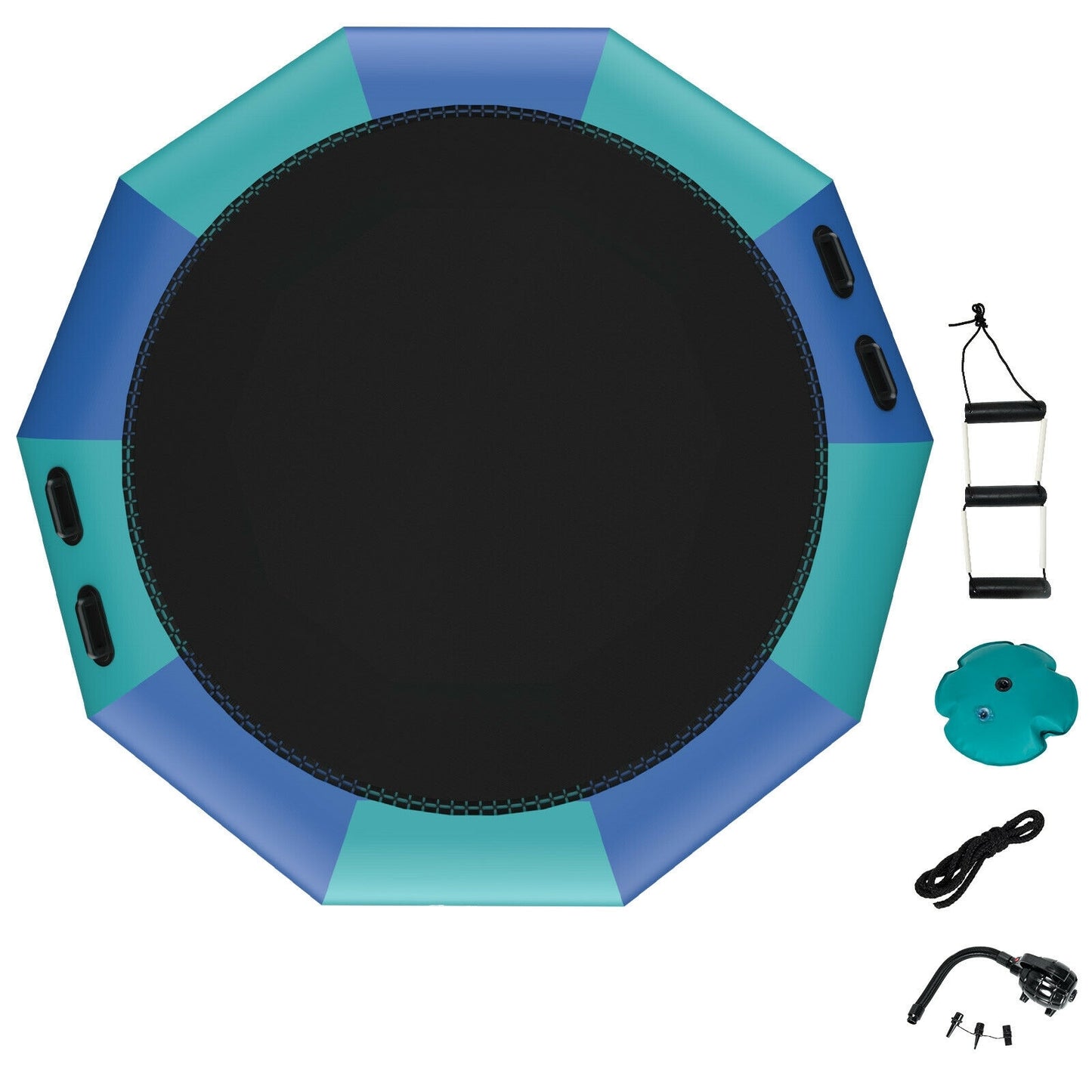 10 Feet Inflatable Splash Padded Water Bouncer Trampoline-Blue Kids Crystal