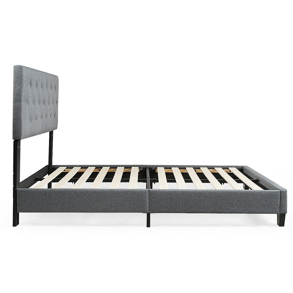 Full Size Upholstered Panel Bed With Linen Panel Kids Crystal