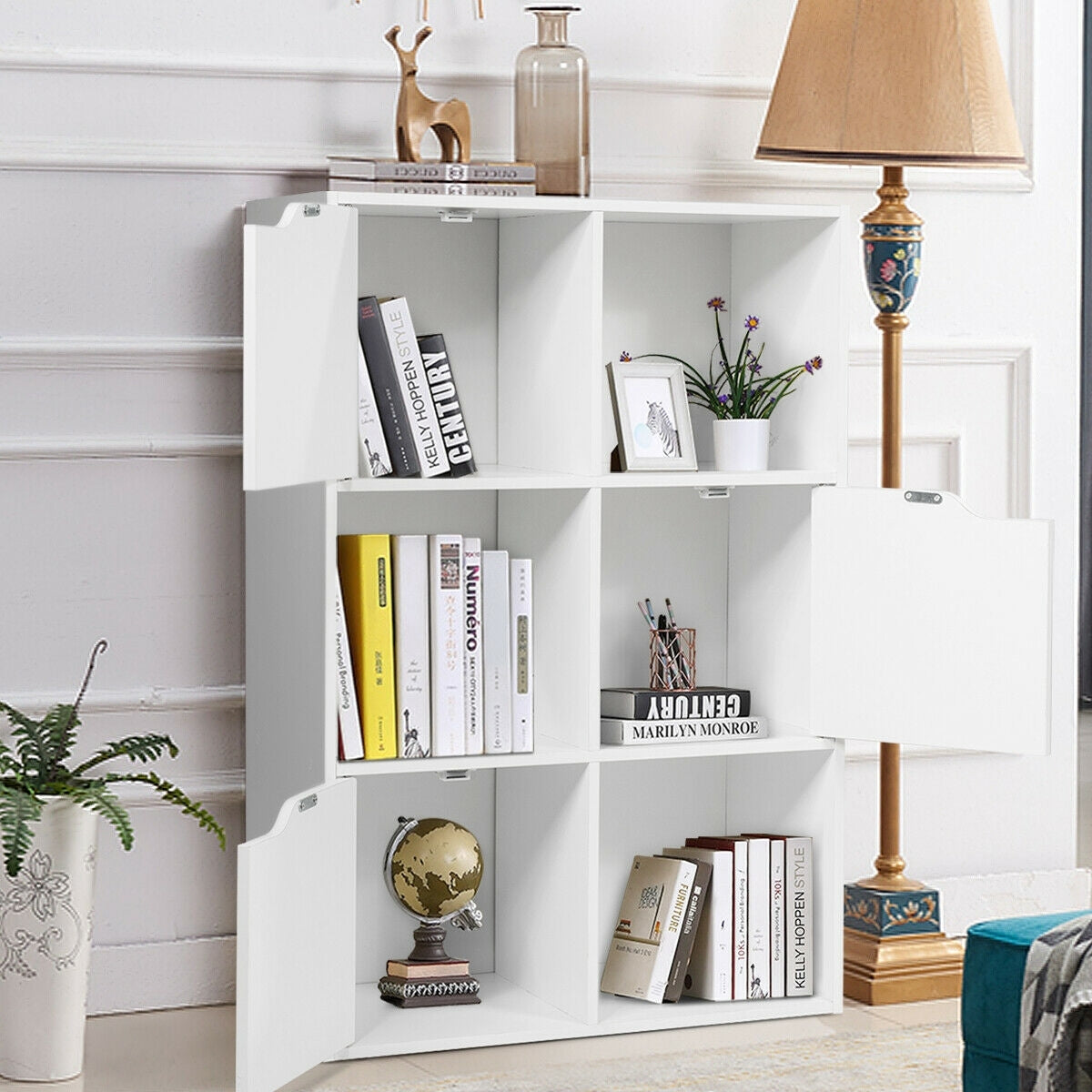 6 Cubes Wood Storage Shelves Organization Kids Crystal