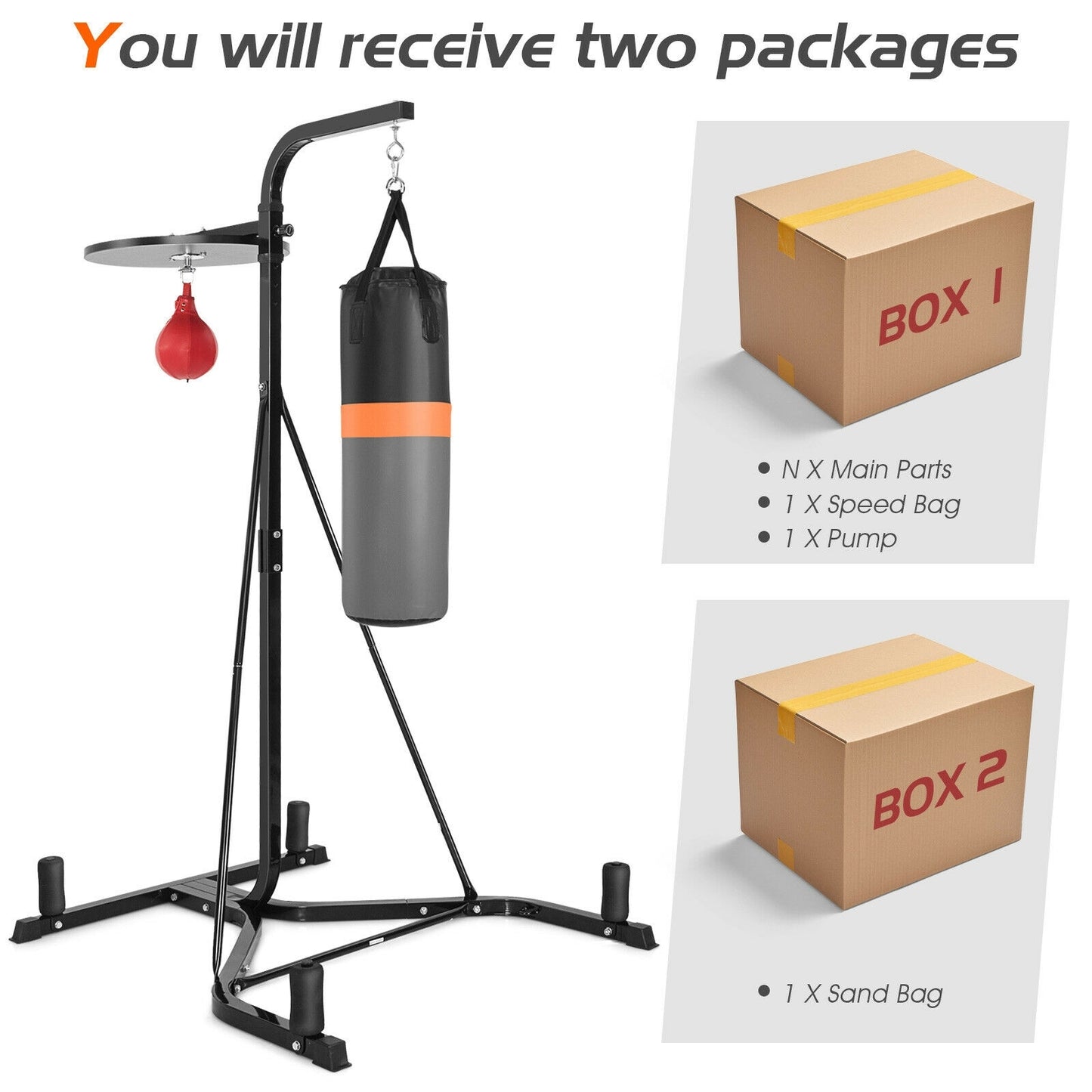 Heavy Duty Boxing Punching Stand With Heavy Bag Kids Crystal
