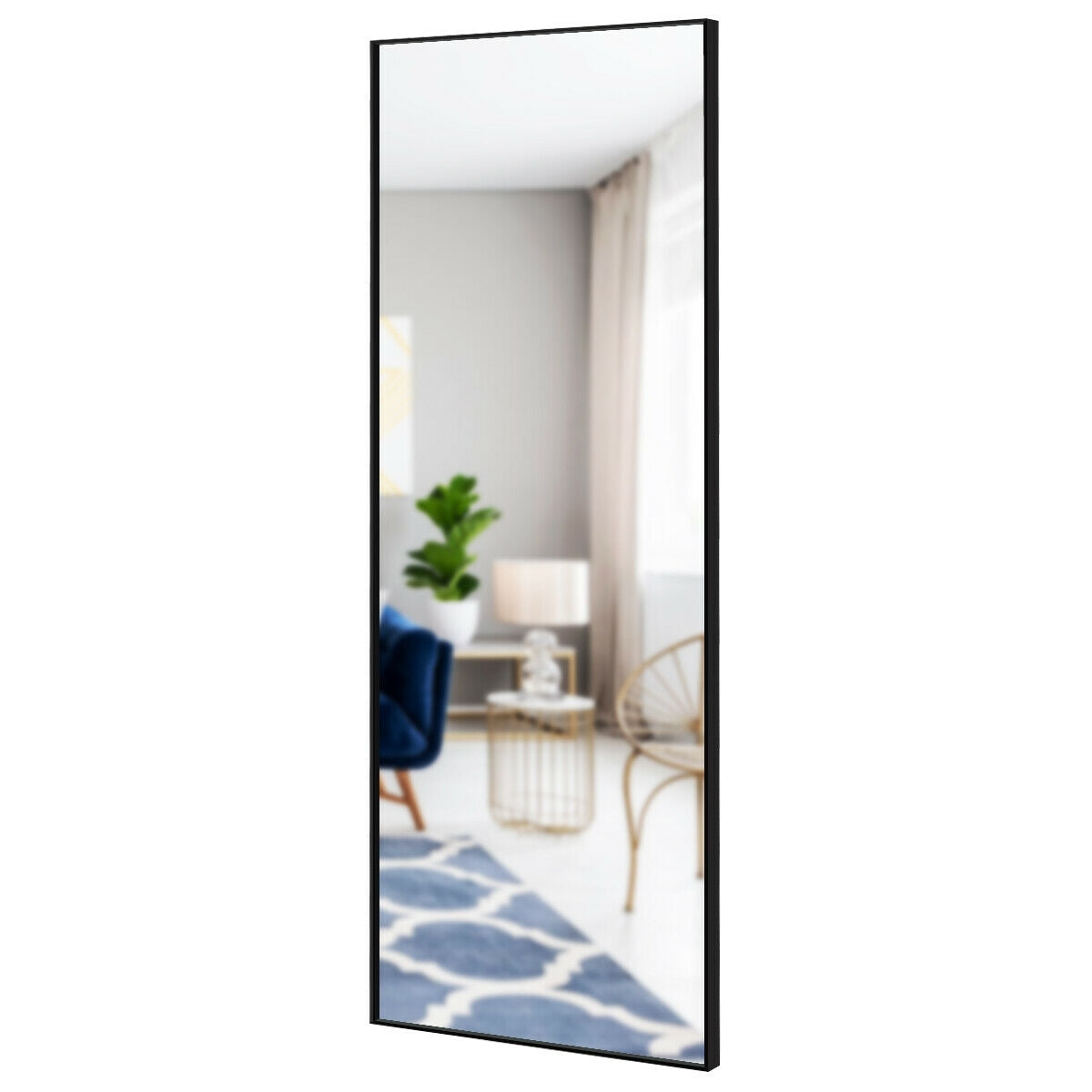 59 Inch Full Length Mirror Large Rectangle Bedroom Mirror-Black Kids Crystal