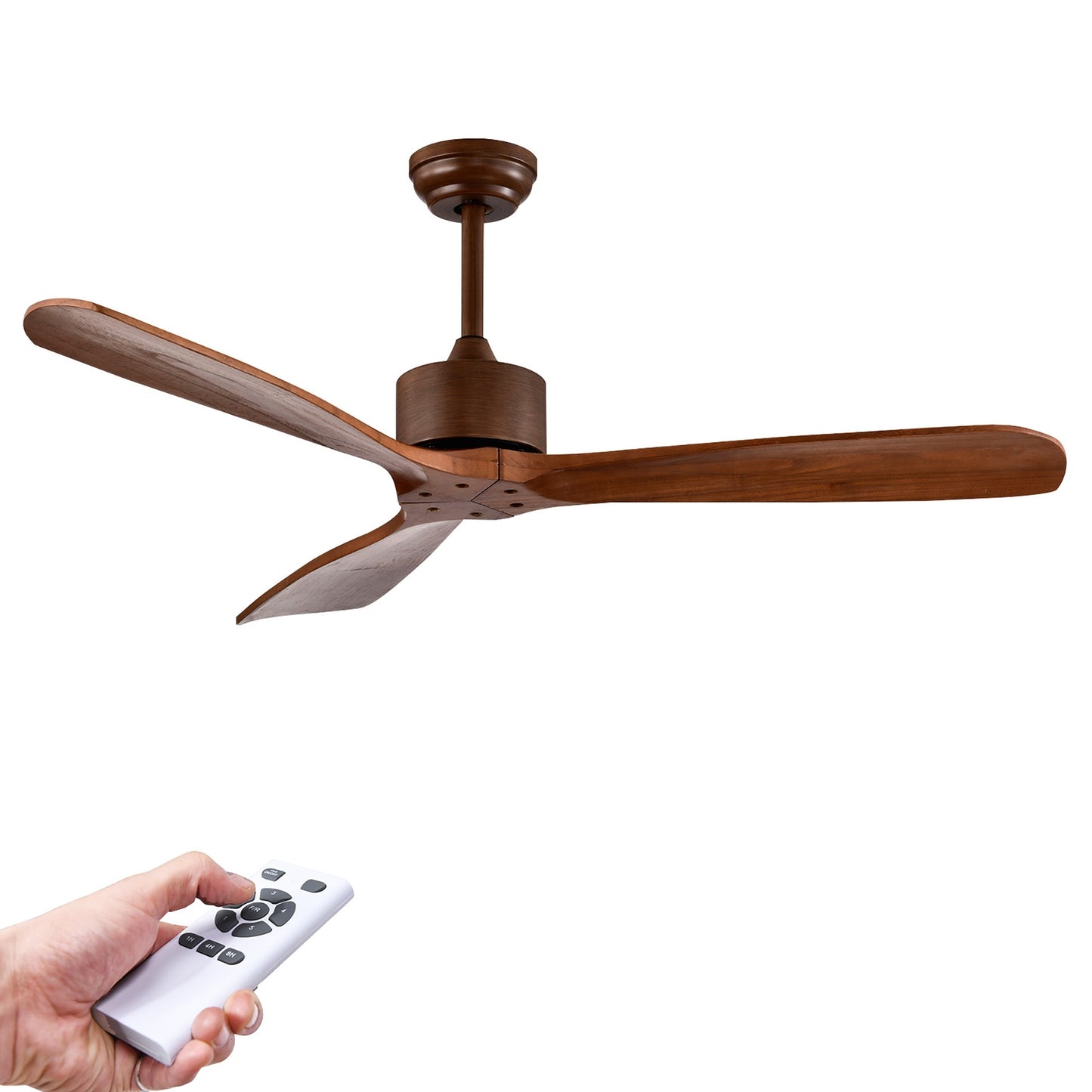 52 Inch Modern Ceiling Fan Indoor Outdoor Brushed Nickel Finish with Remote Kids Crystal